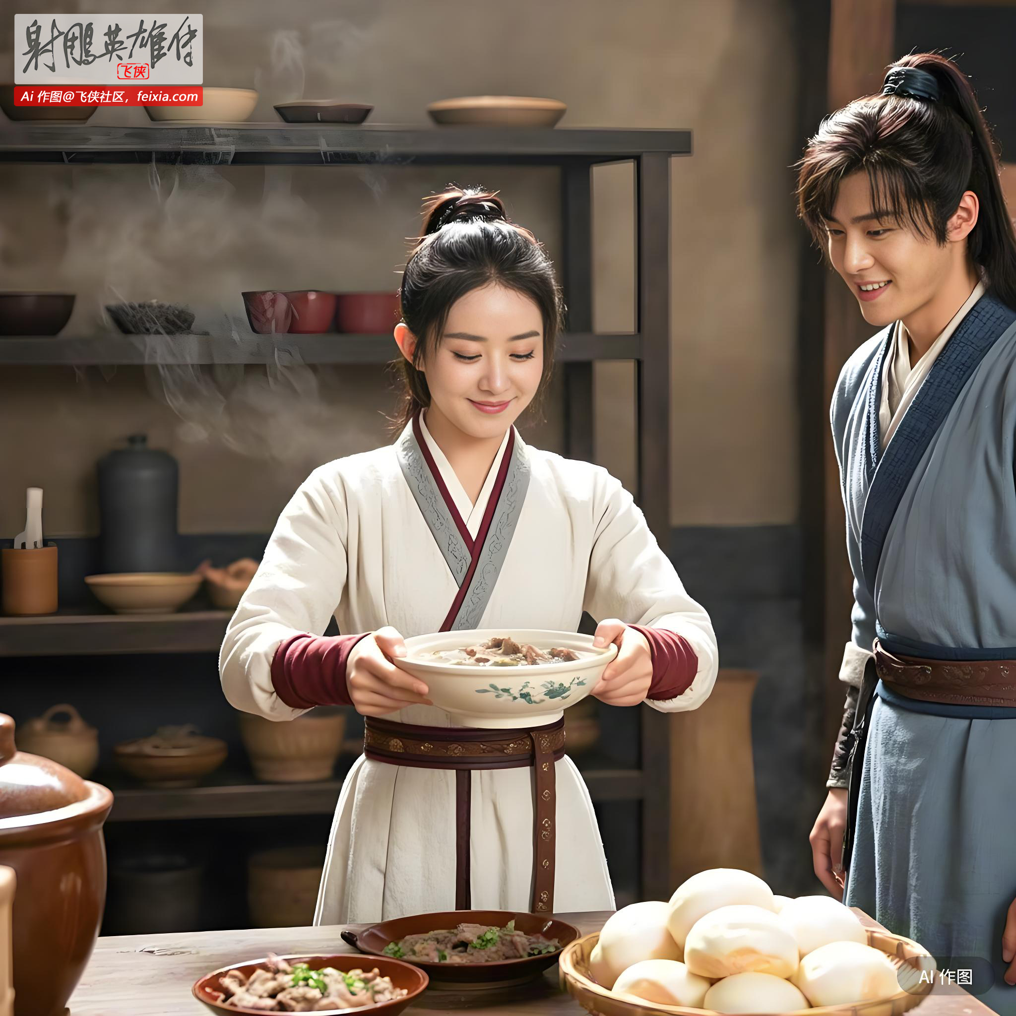 今天在襄阳城北菜市买到了羊杂和老面白馍