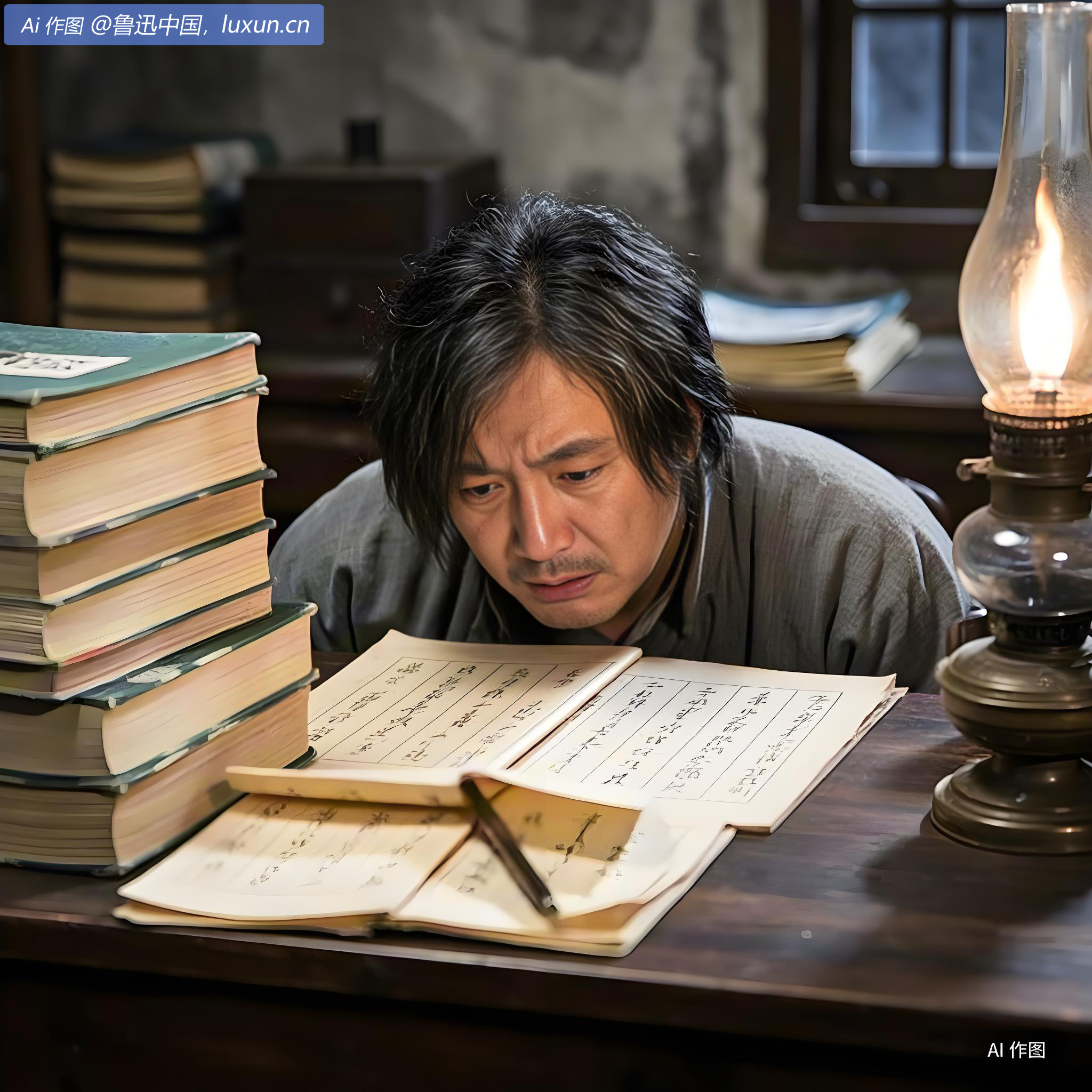 仔细看了半夜，才从字缝里看出字来，满本都写着两个字是‘吃人’