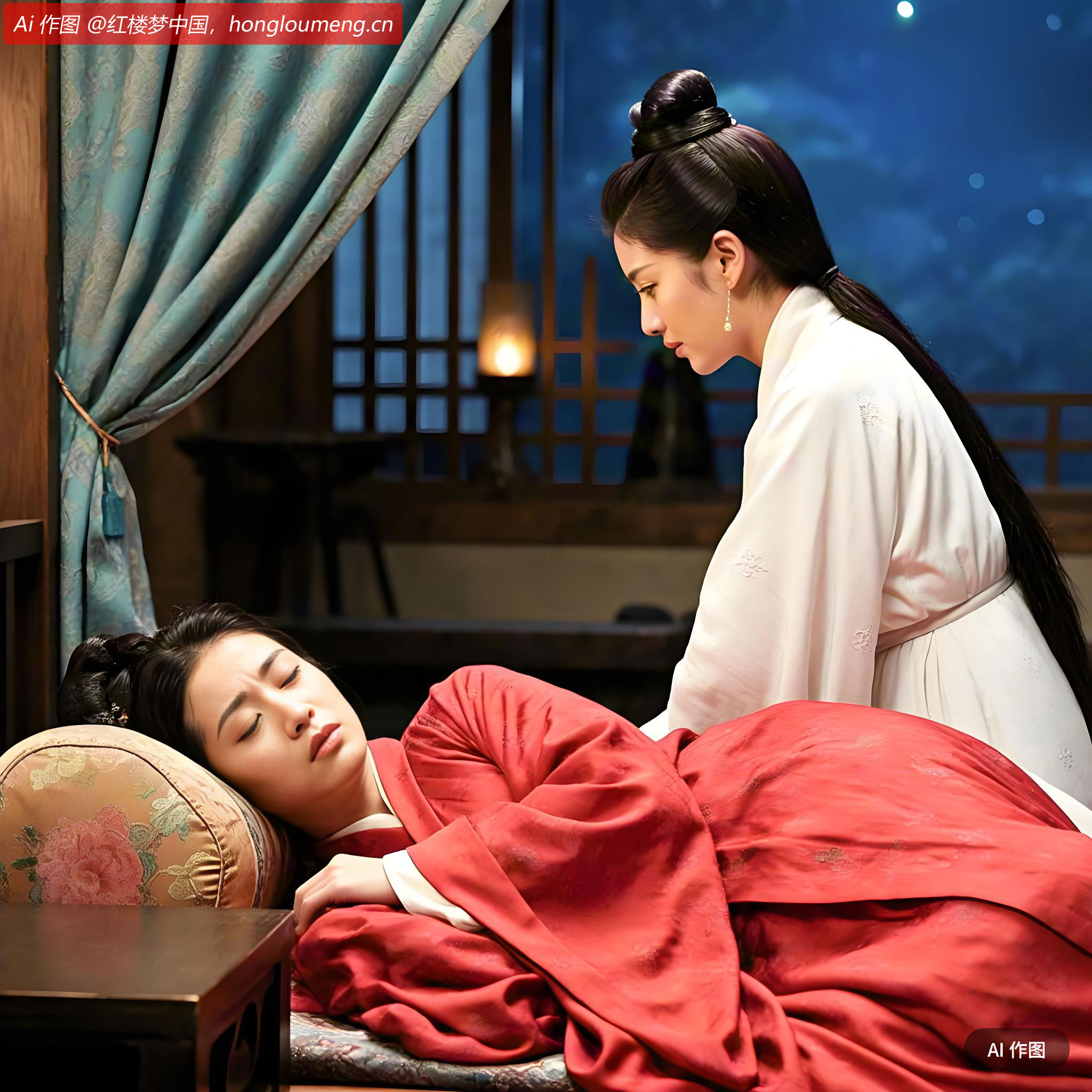 凤姐方觉星眼微朦，恍惚只见秦氏从外走了进来