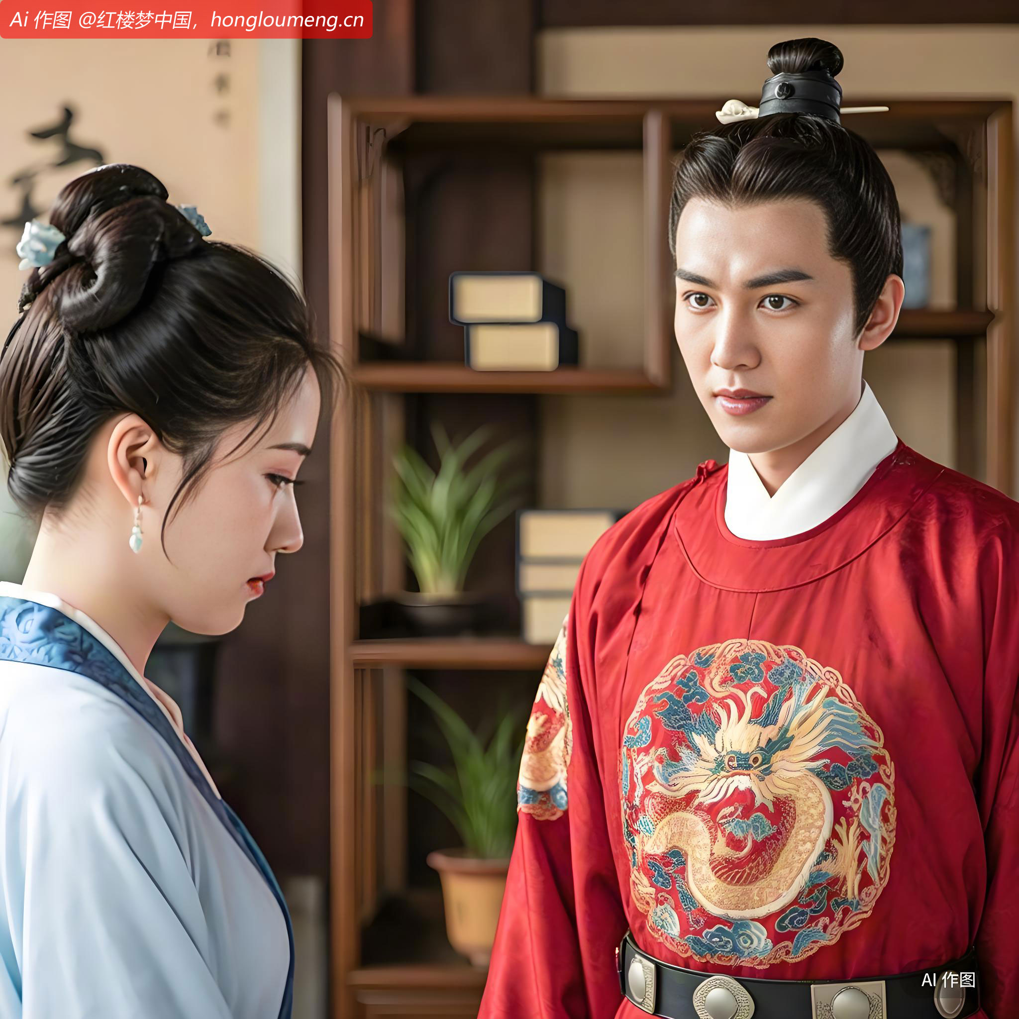 却是茗烟按着个女孩子，也干那警幻所训之事