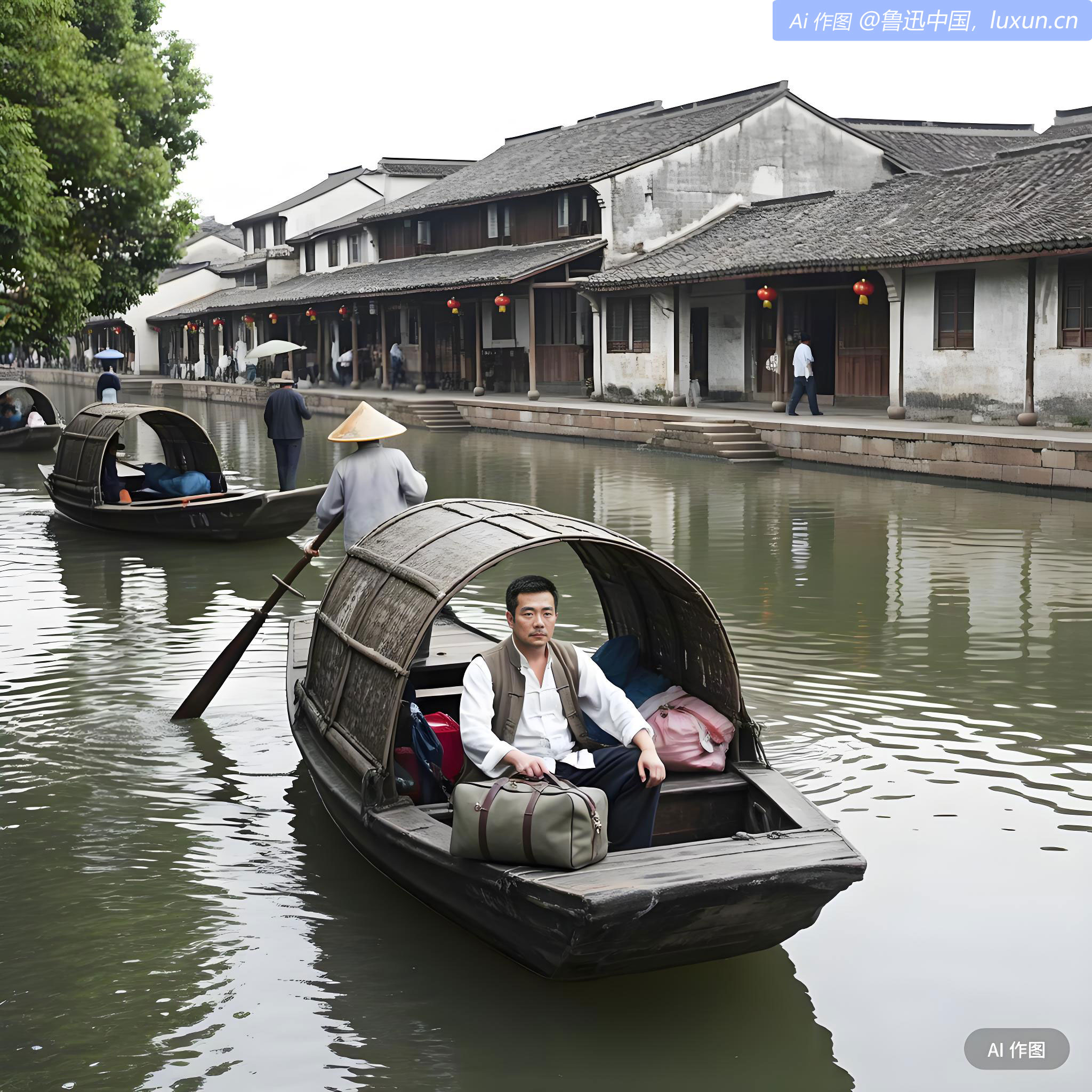 下午乘舟向西兴。以子身居孤舟中，颇有寂聊之感。  ​