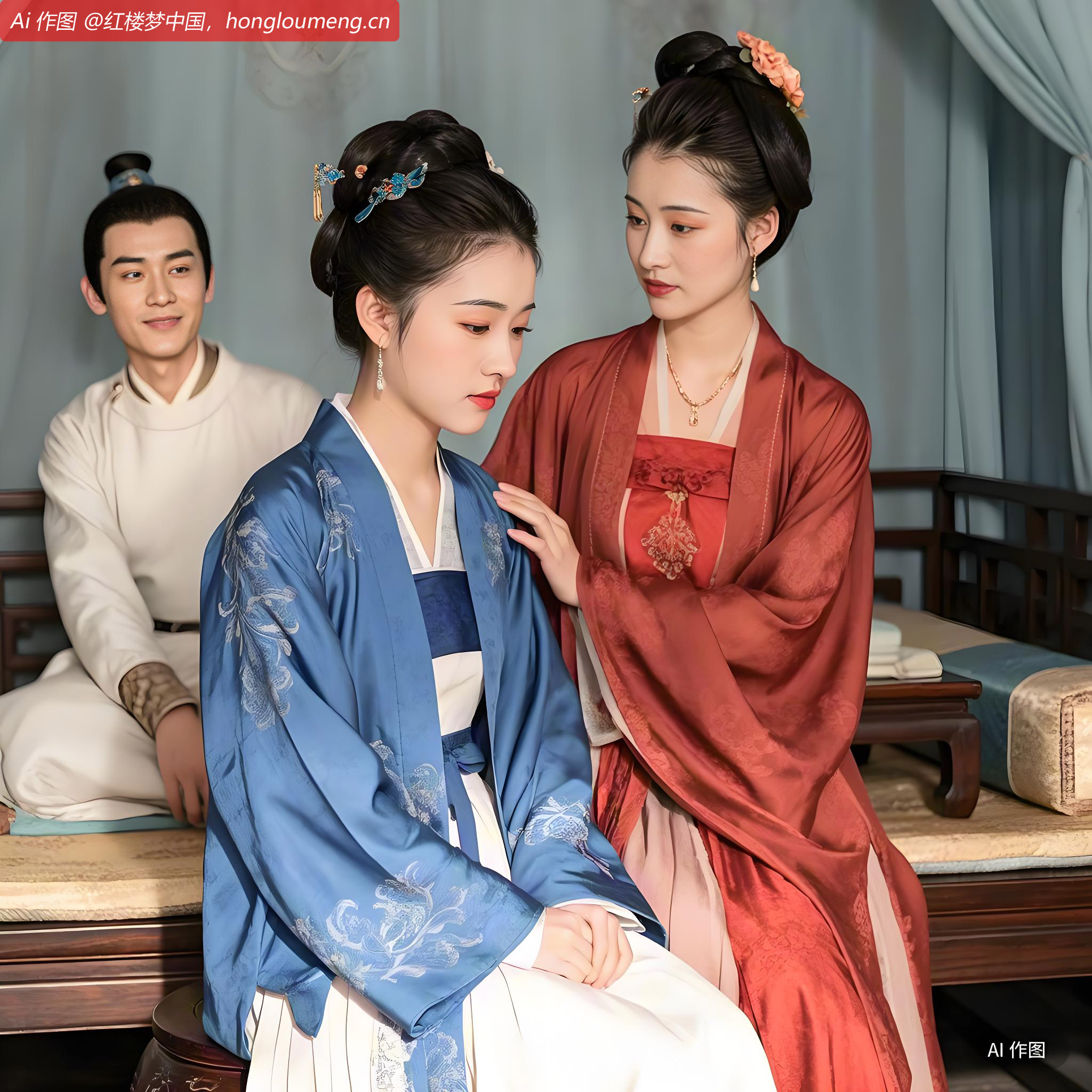 凤姐笑道：“你既吃了我们家的茶，怎么还不给我们家作媳妇儿？”