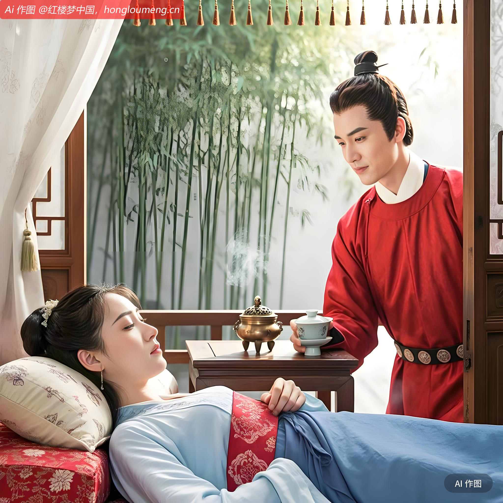 忽听得细细的长叹了一声，道：“每日家，情思睡昏昏！”