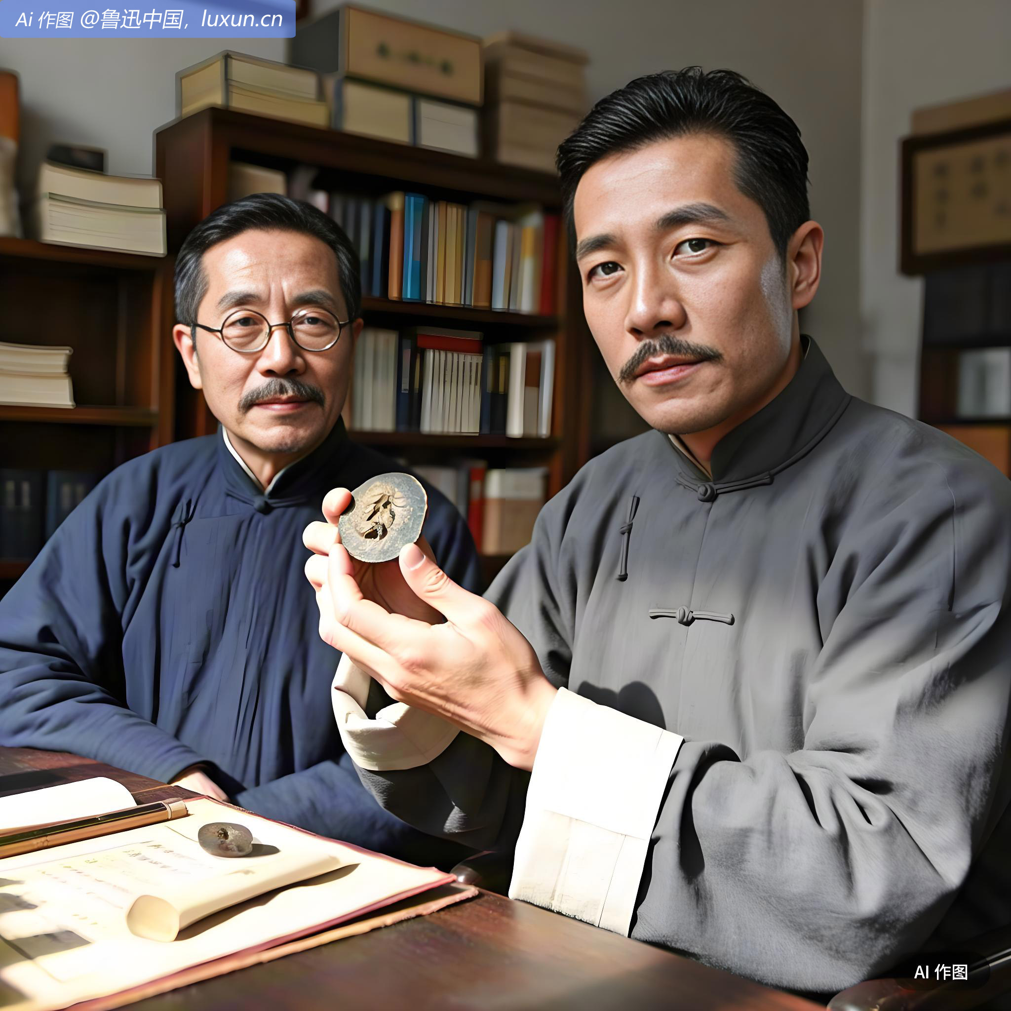 午后陈师曾贻三叶虫僵石一枚，从泰山得来。