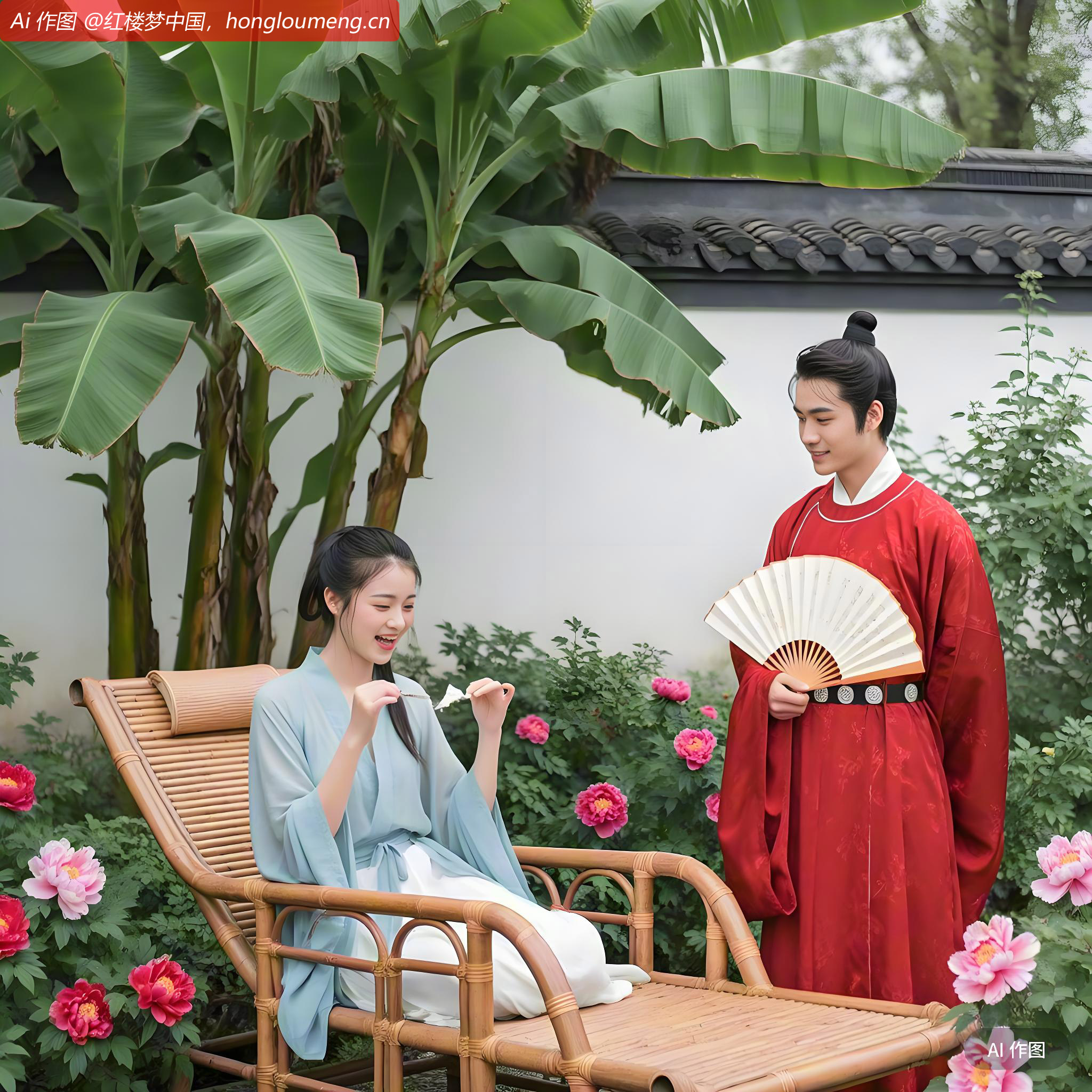 晴雯笑着，倚在床上说道：“我也乏了，明儿再撕罢。”