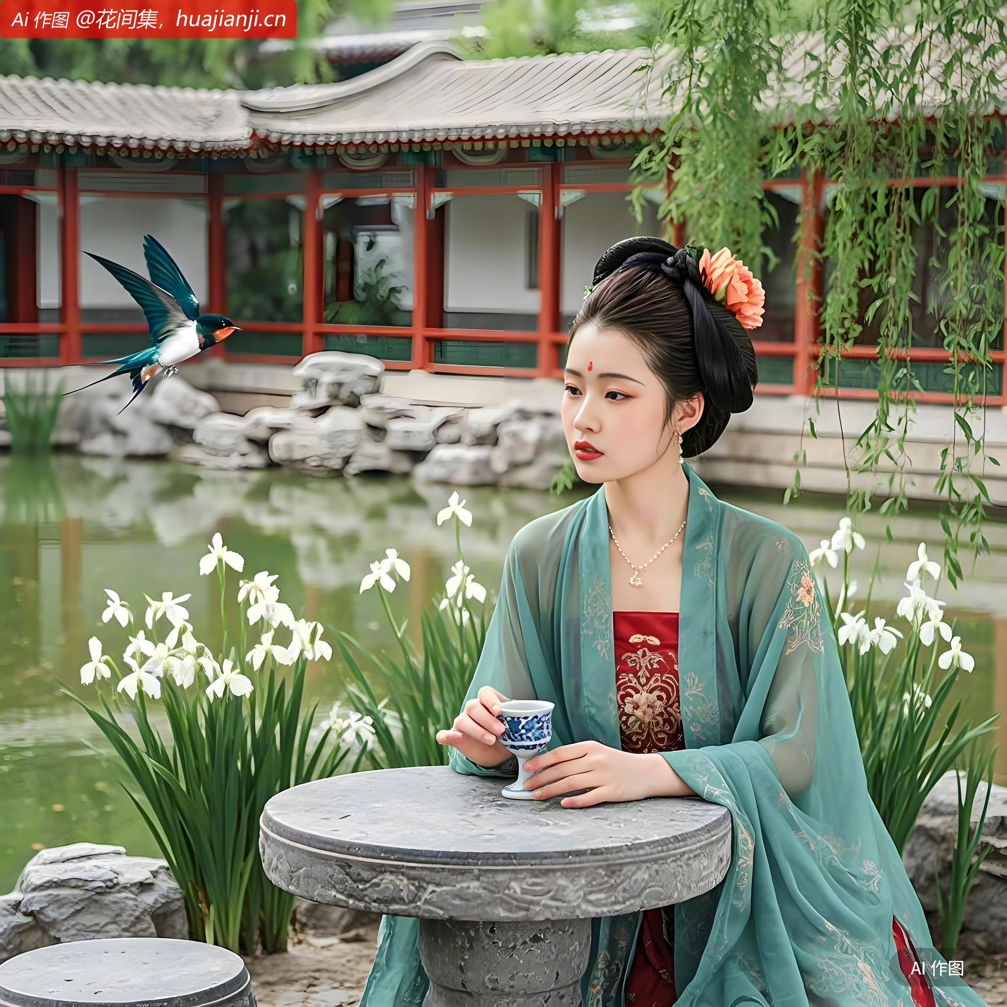 柳丝无力袅烟空，金盏不辞须满酌。