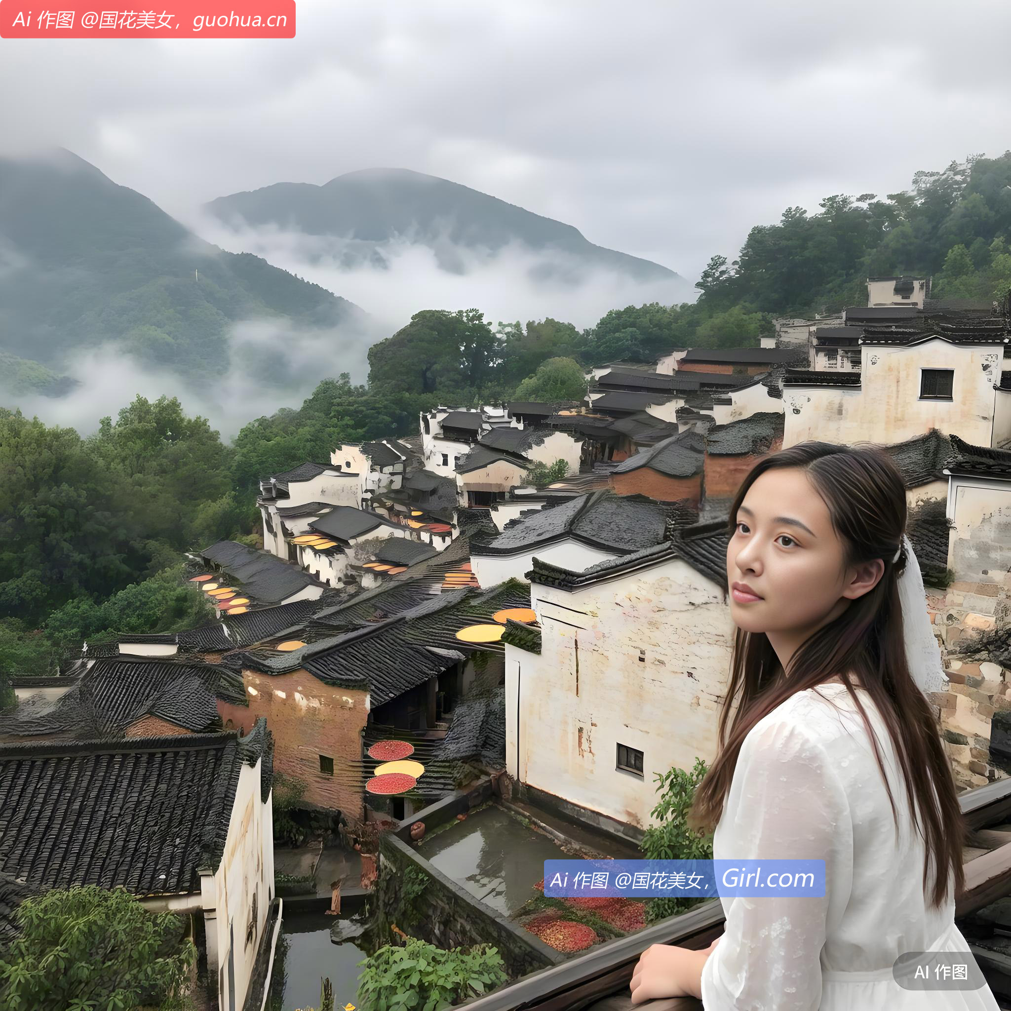 错落有致的民居若隐若现，宛如仙境。