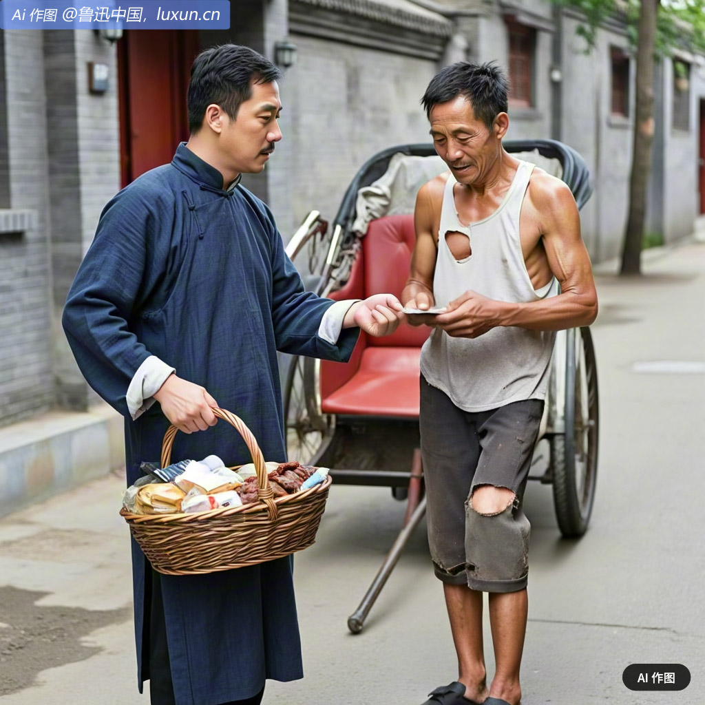 往观音寺街买牙粉、袜、饼干、牛肉等共四元。车夫衣敝，与一元。