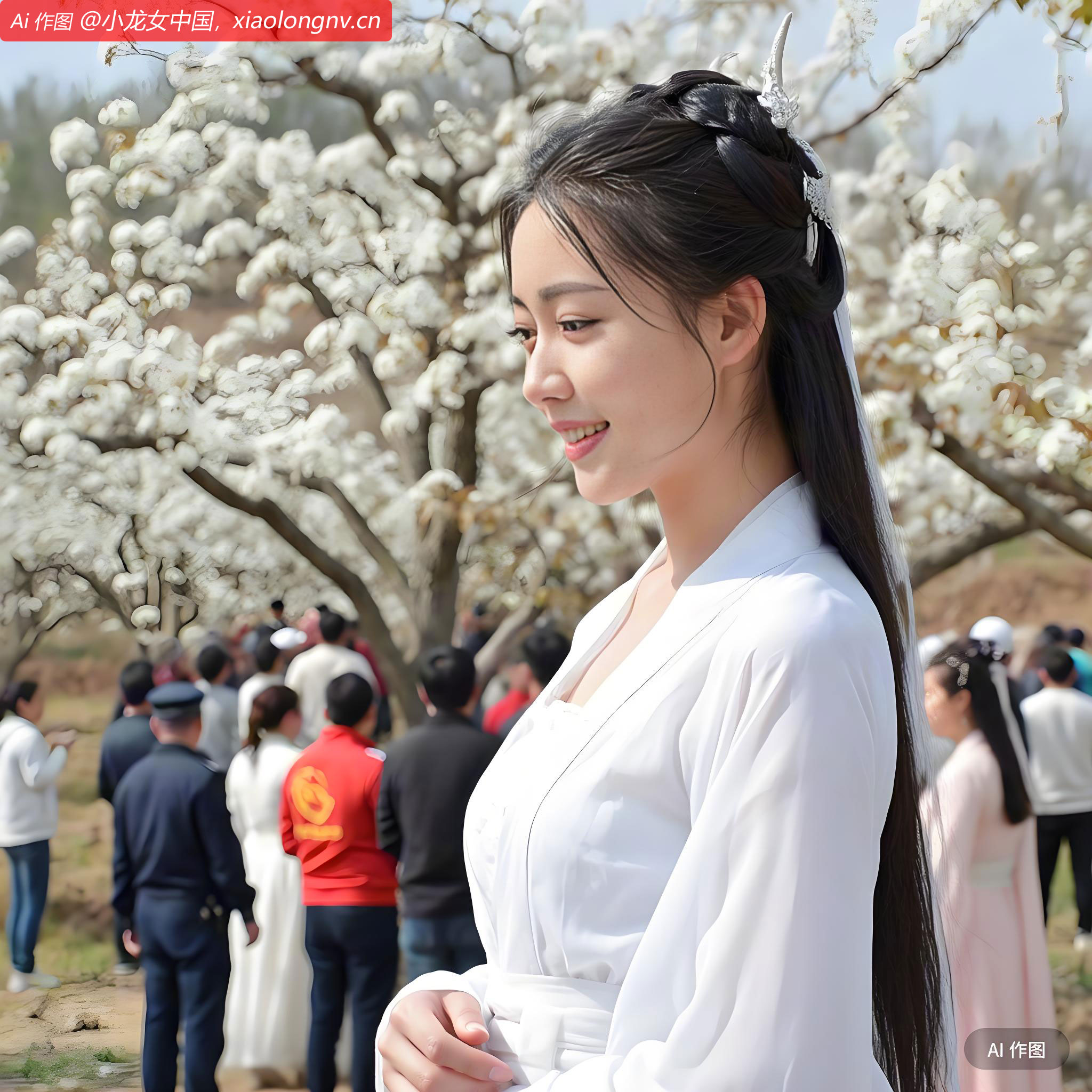 今天是我的生日，我和过儿在第30届砀山梨花节！