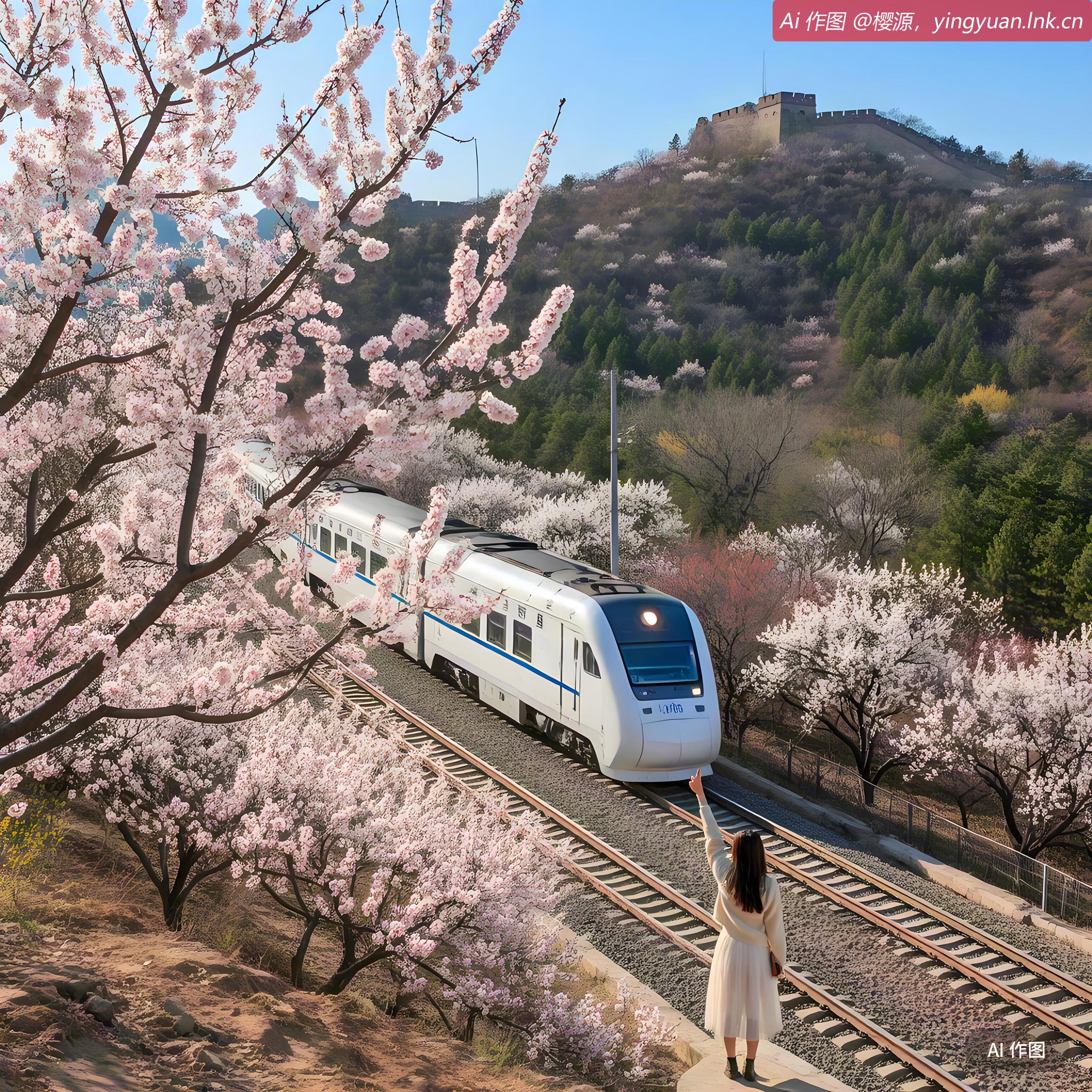 居庸关长城迎来了最美时刻，漫山遍野的花朵竞相绽放