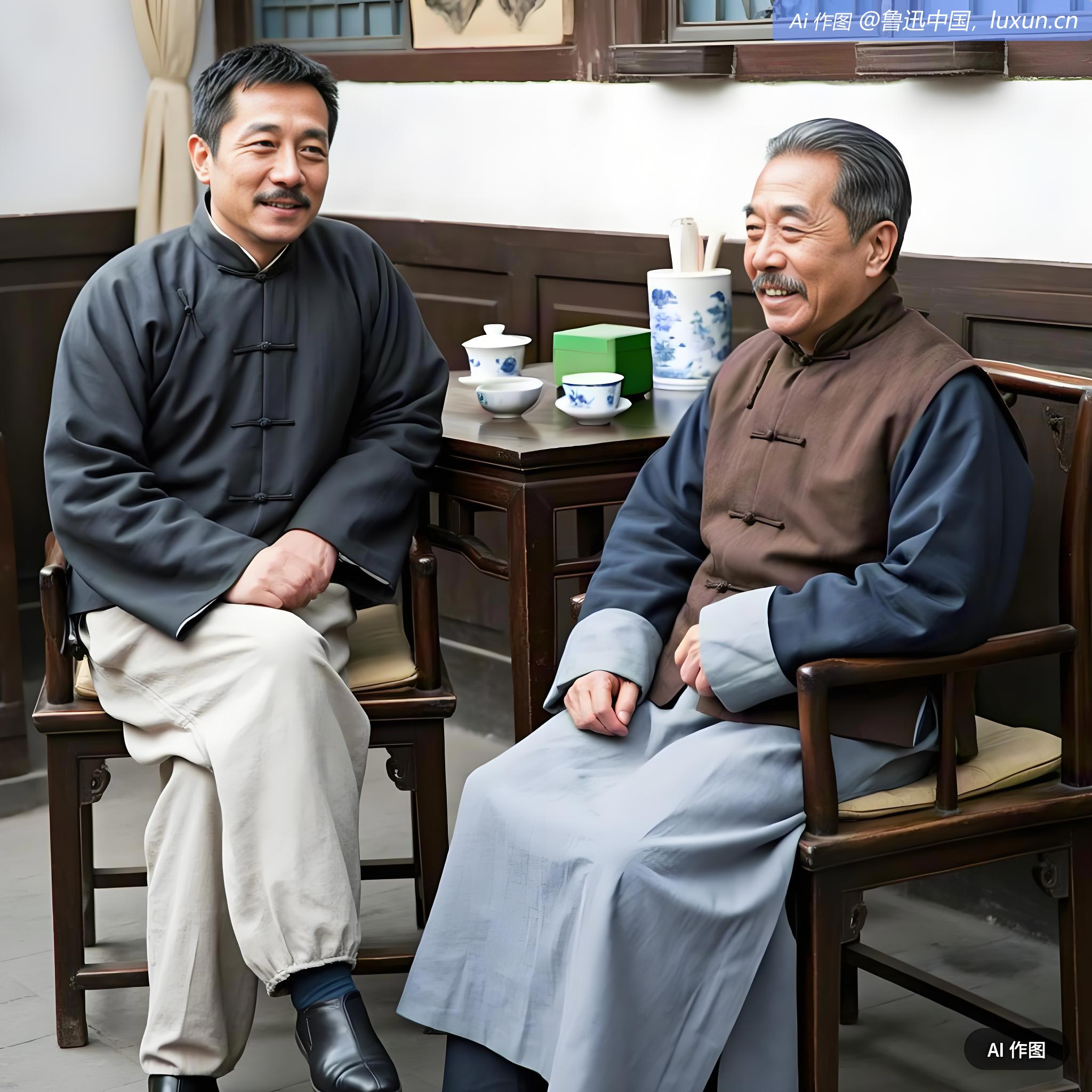 下午小舅父来，并交茗一合。