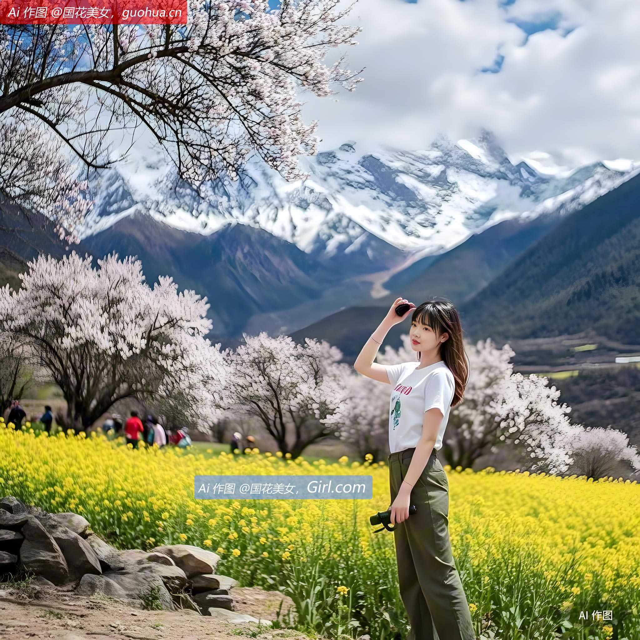 雪域江南，林芝桃花。树高花繁，狂野开放。
