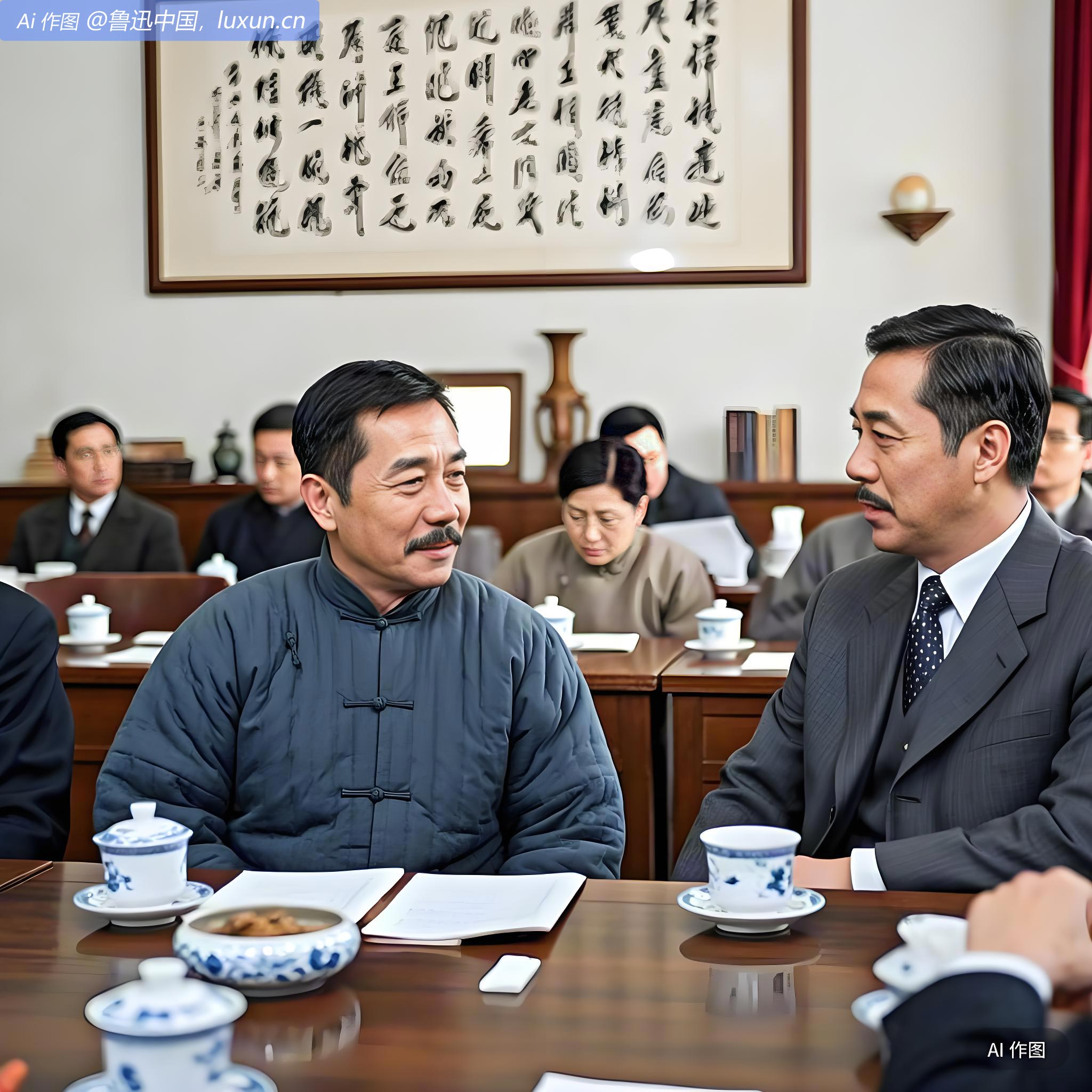 下午本部为黄炎培开茶话会，趣令同坐良久。