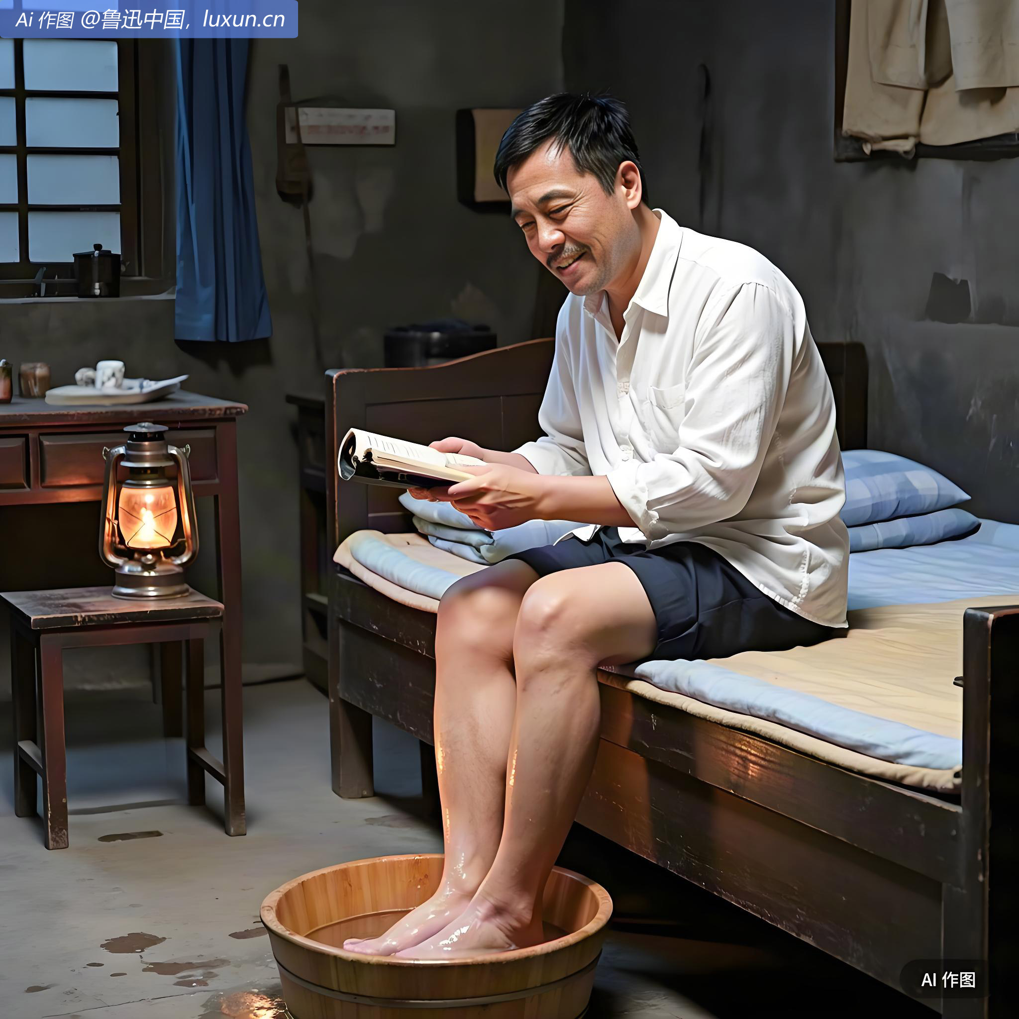 夜濯足。大雷雨。