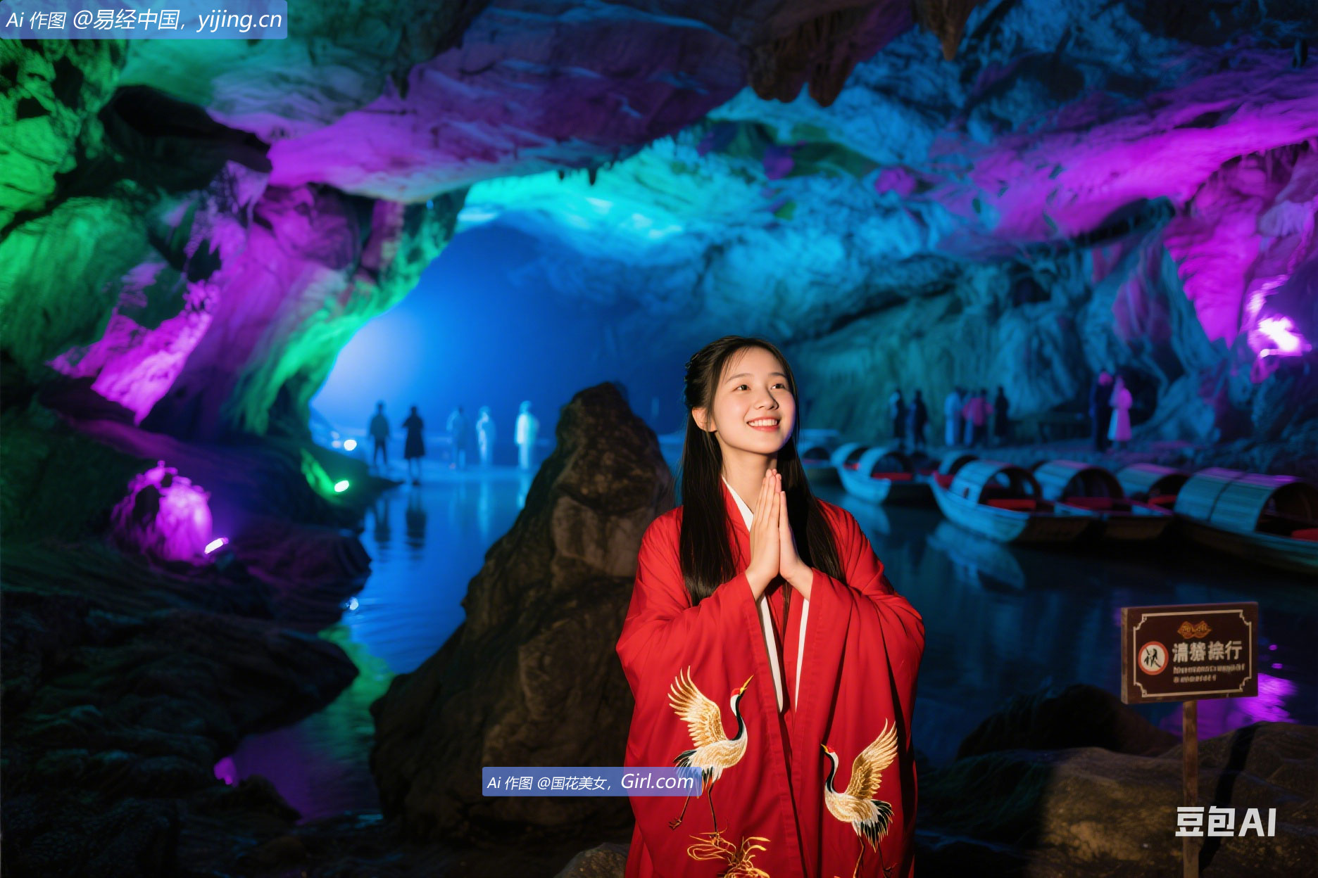 贵州黔西壹口洞天溶洞内清爽宜人，溶洞内岩溶景观晶莹剔透