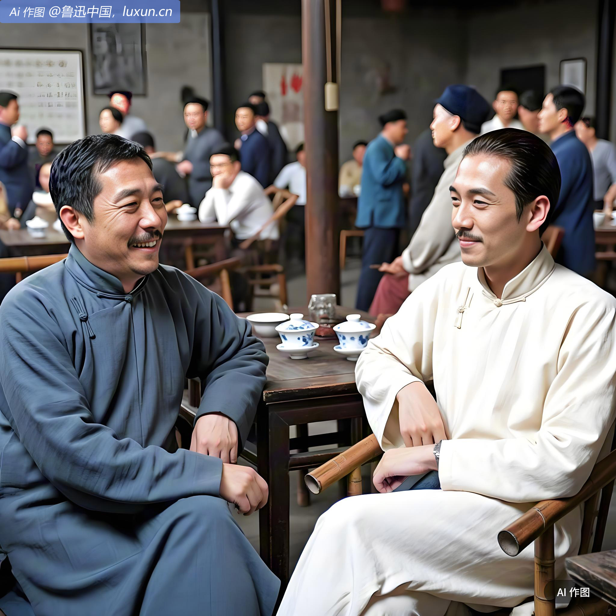 午后同三弟出游，遇张协和，俱至青云阁饮茗