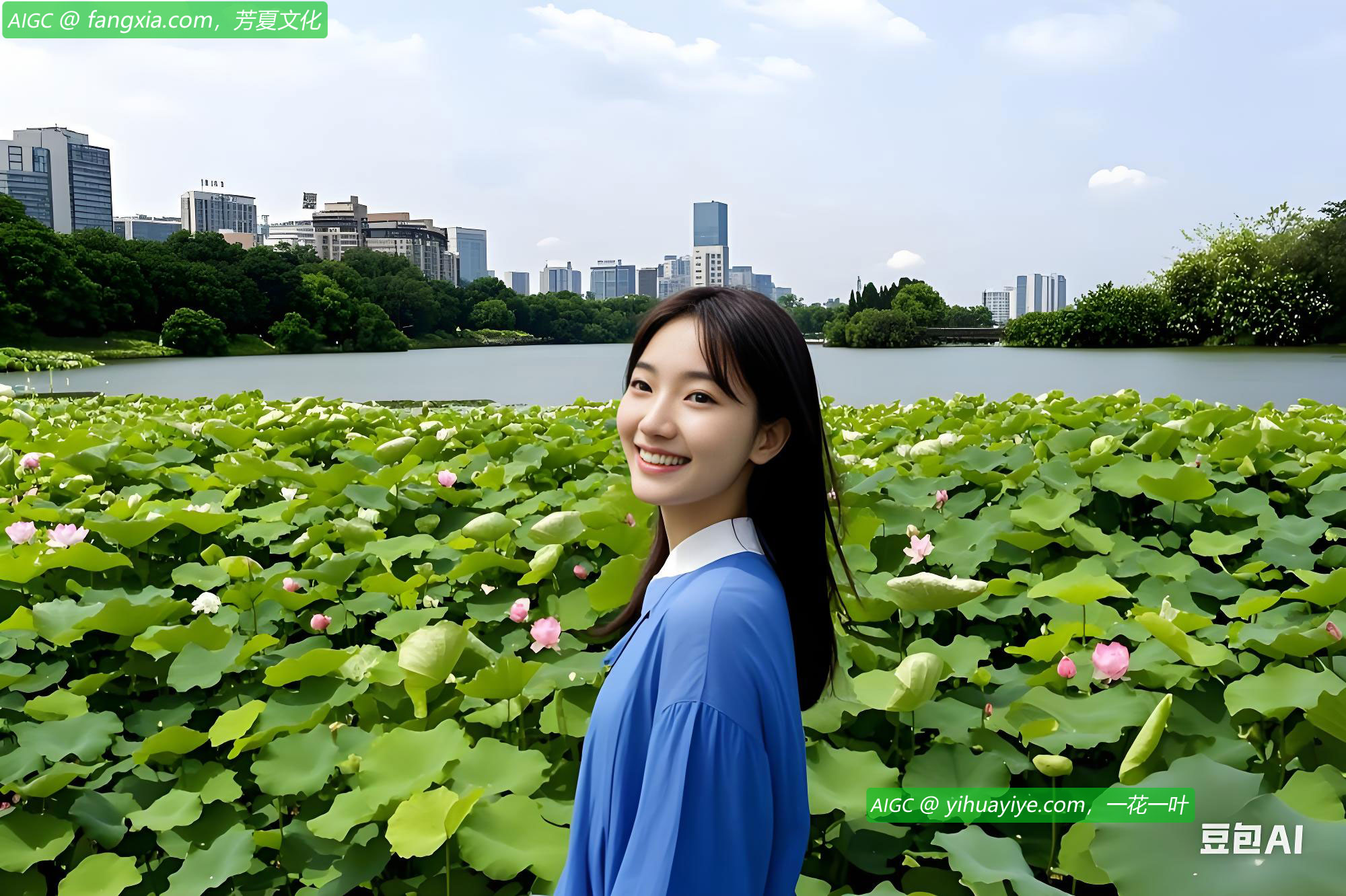 初夏时节，在广西南宁市南湖公园内，荷花相继绽放