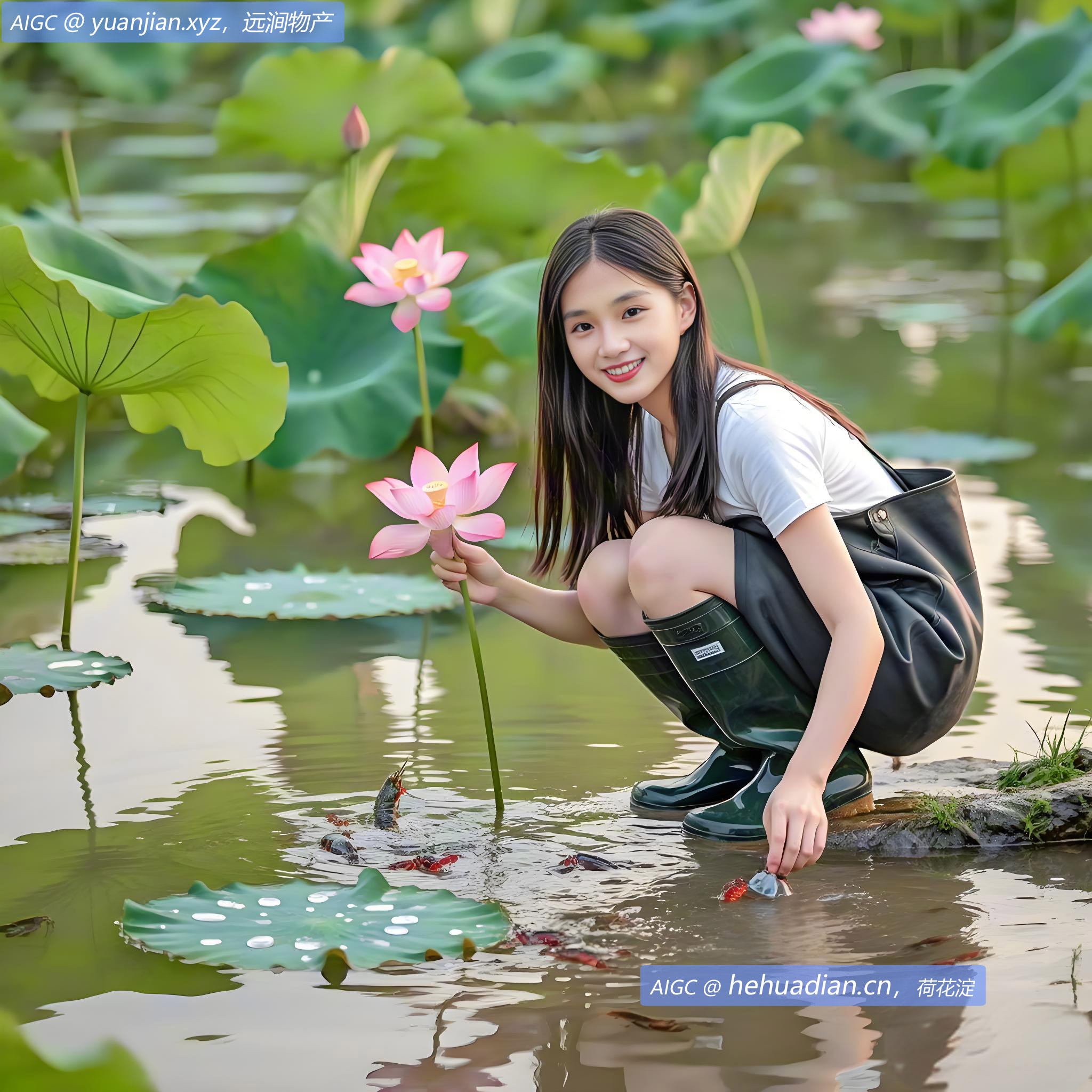 荷花淀内水质良好，适宜小龙虾生长