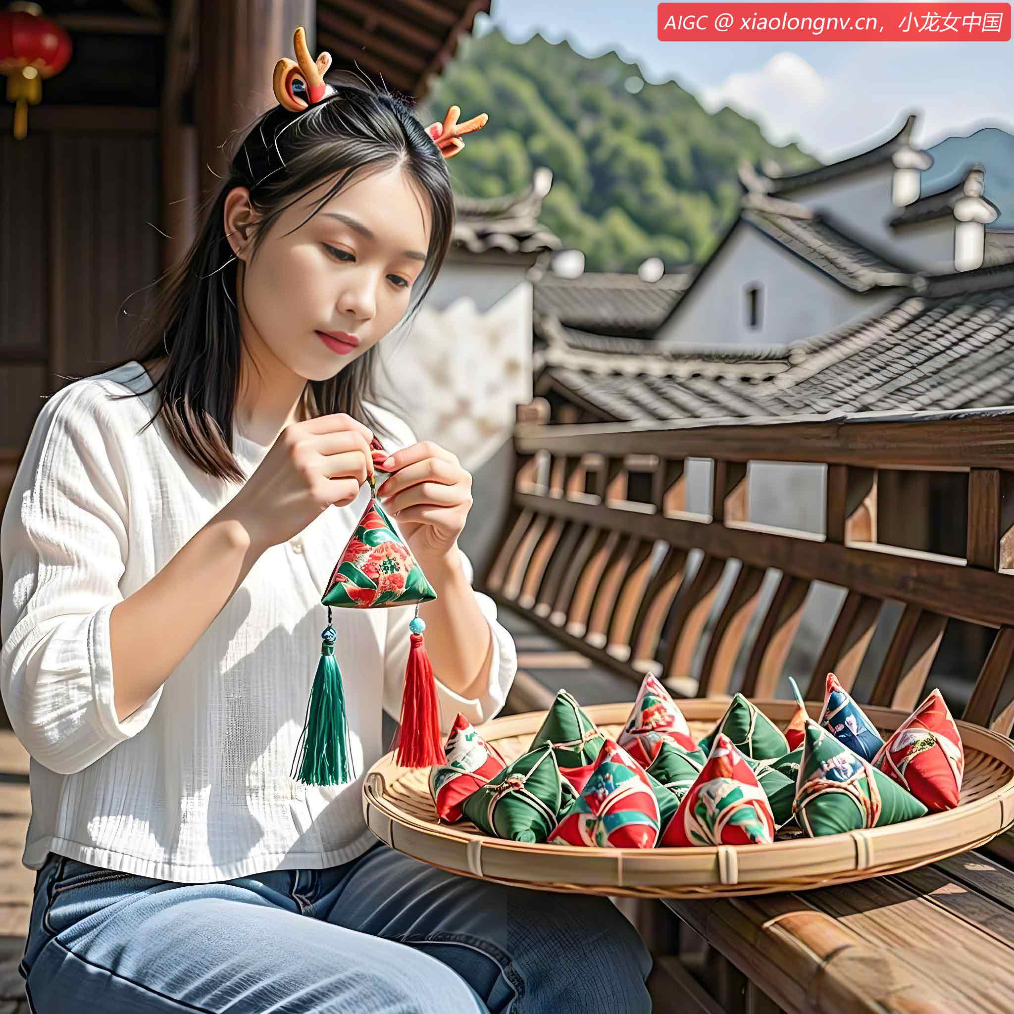 歙县许村：用五彩丝线、棉绸布、草药香料缝制“徽州端午锦”