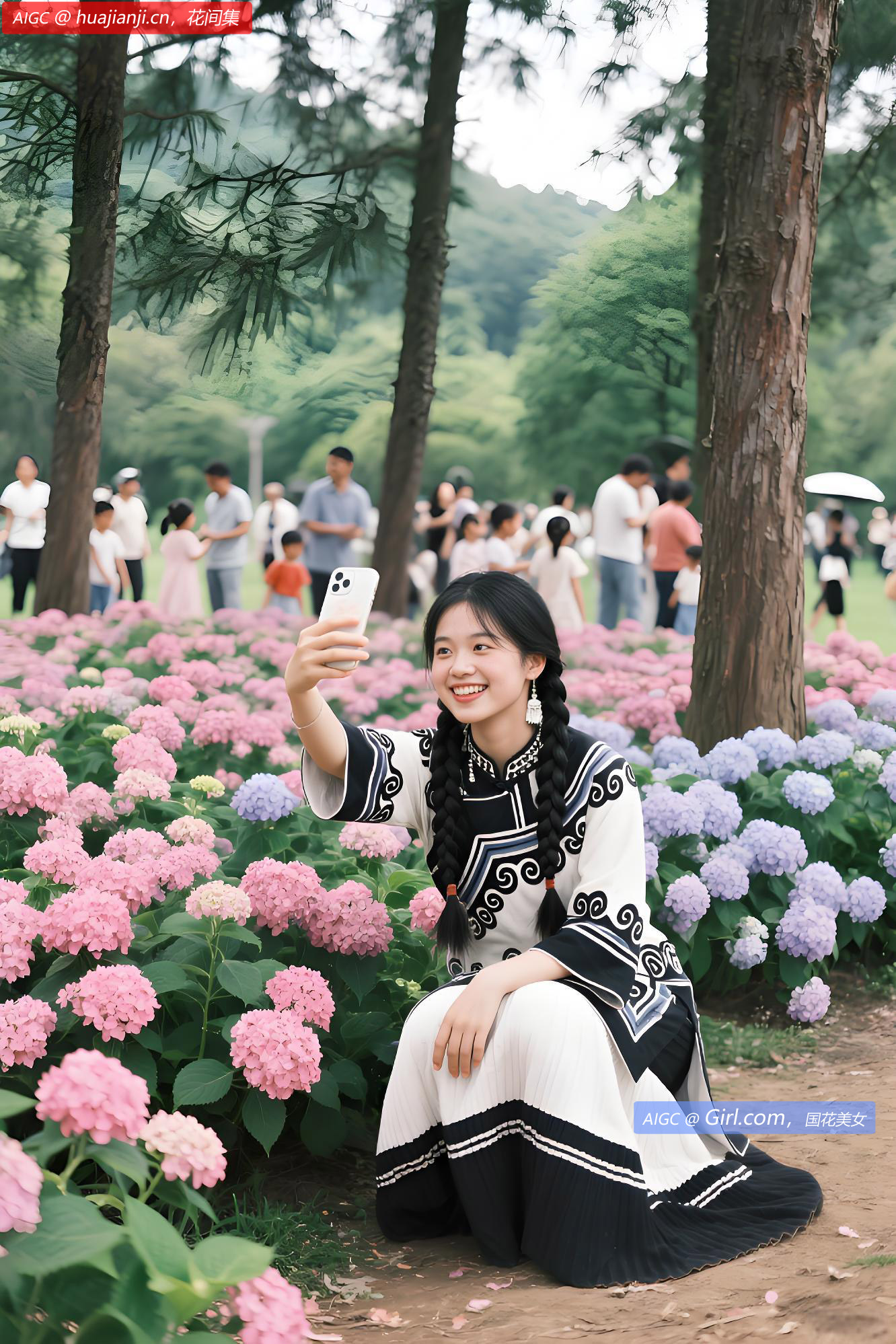 贵安新区贵州梅园内500余亩绣球花竞相绽放