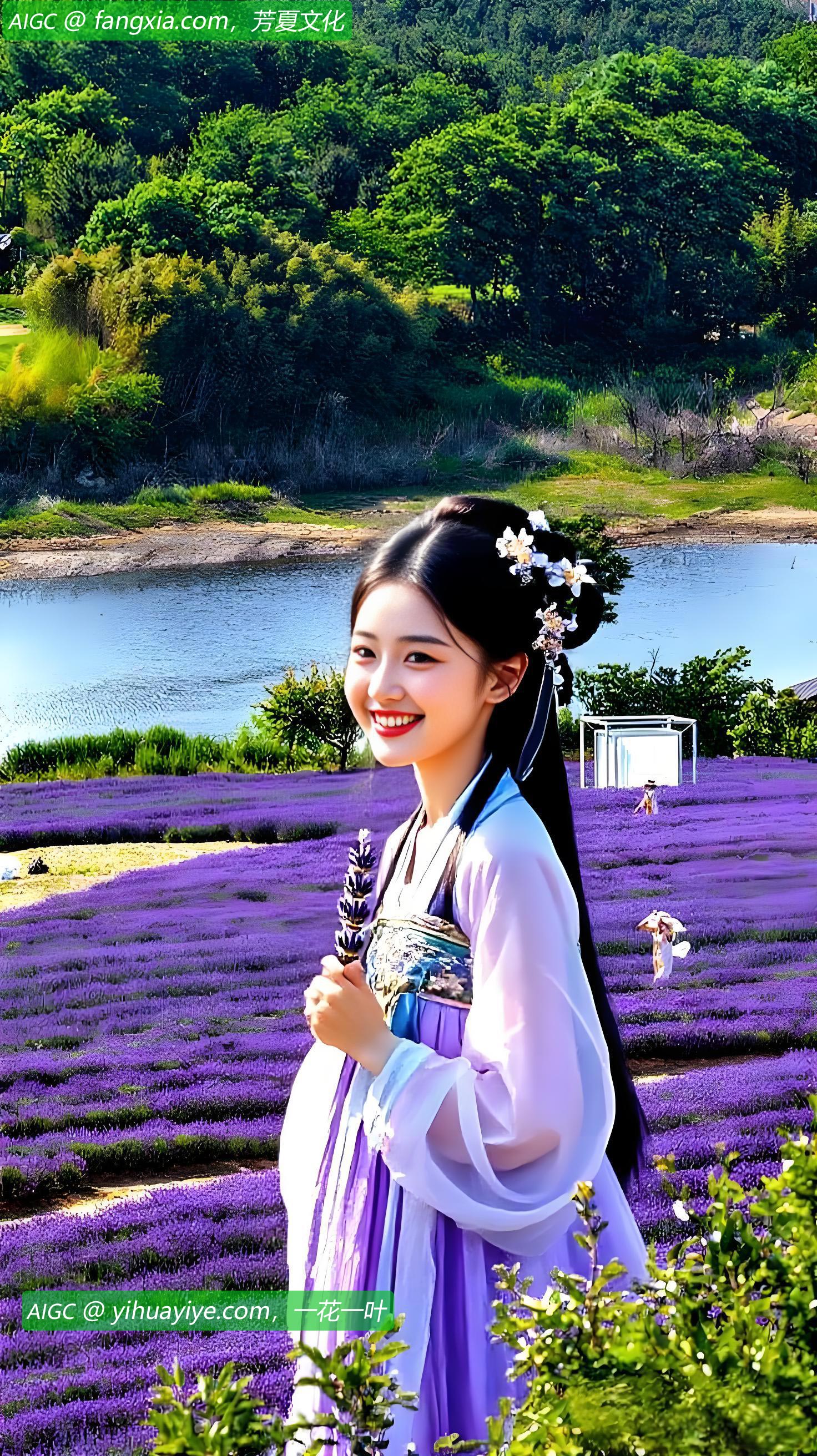 山东威海荣成市崂山脚下，成片的薰衣草竞相绽放