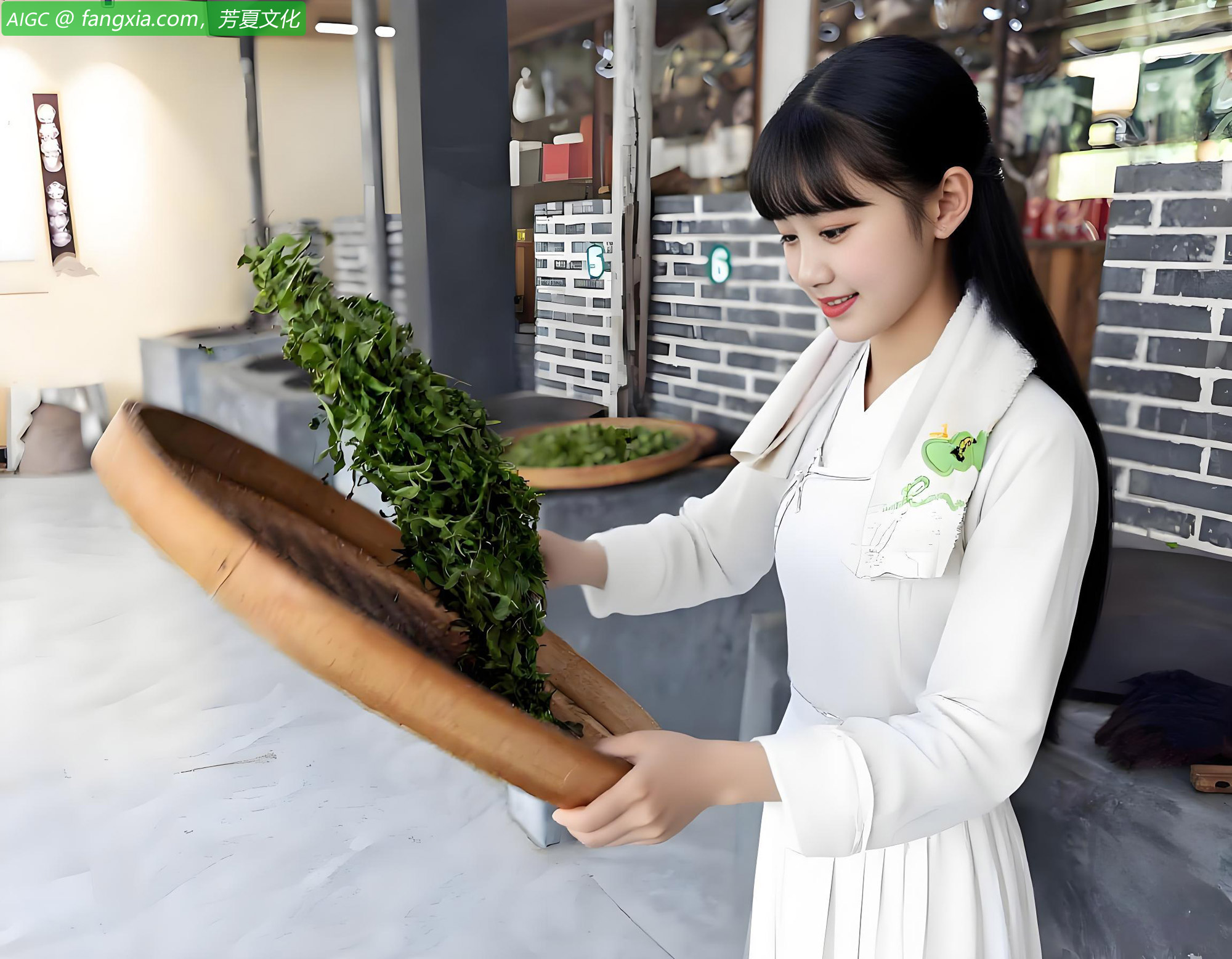 湖南郴州，玲珑茶制作技艺传承人在清泉镇铜锣村制茶