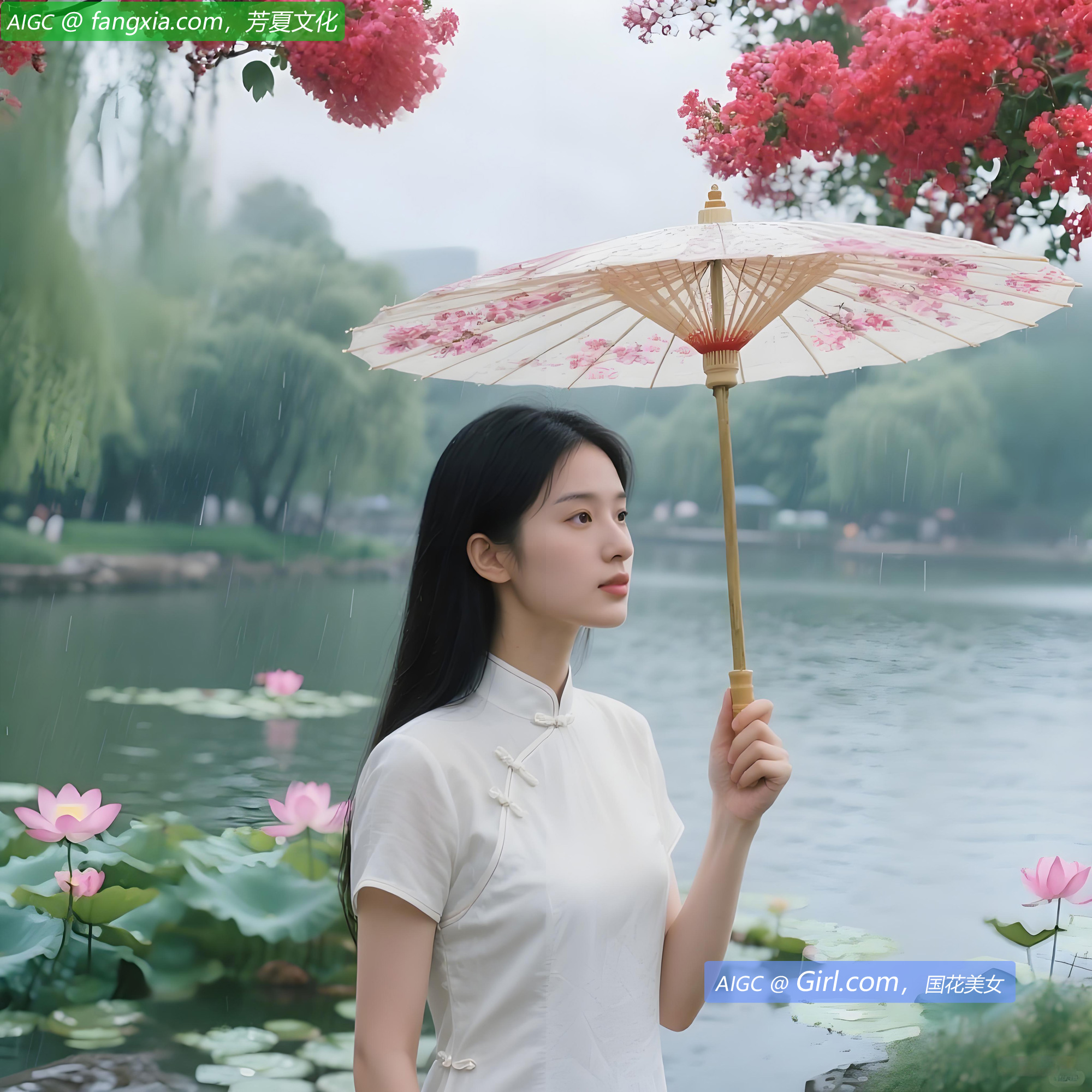 济南大明湖公园内的紫薇花开