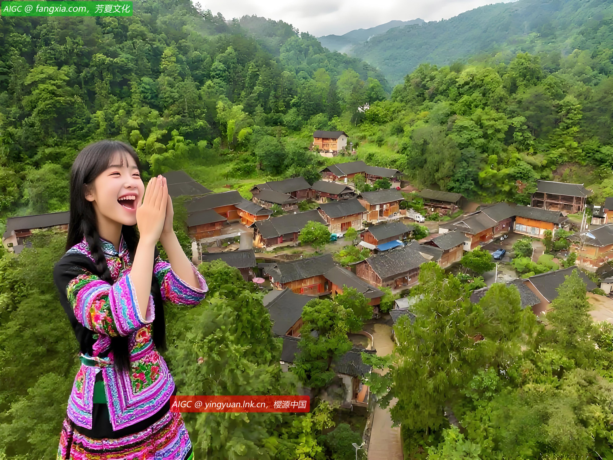 贵州，石阡，尧上民族文化村，绿意环绕生态美。