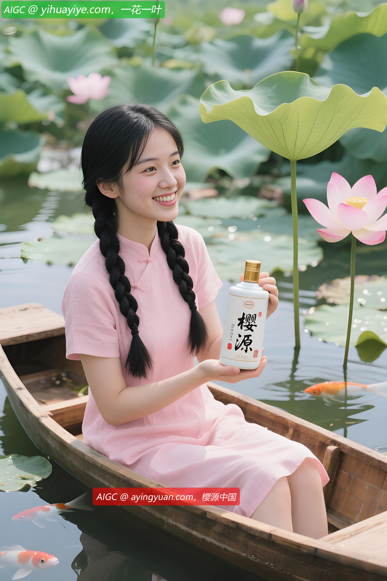 一池芳夏，一花一叶，我像一只鱼儿在你的荷塘。