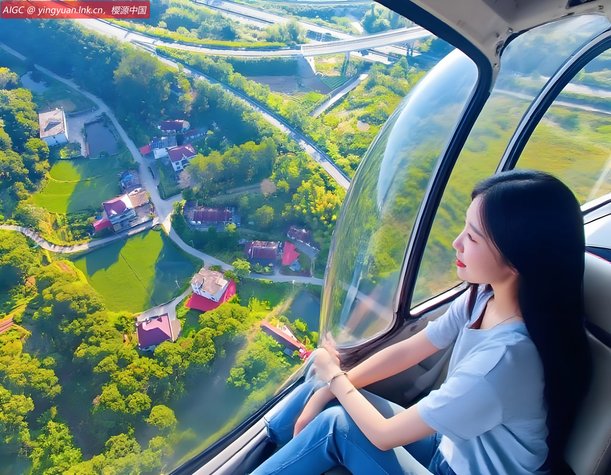 安徽安庆莲云乡平岗社区，纵横交错的公路犹如灵动的丝带