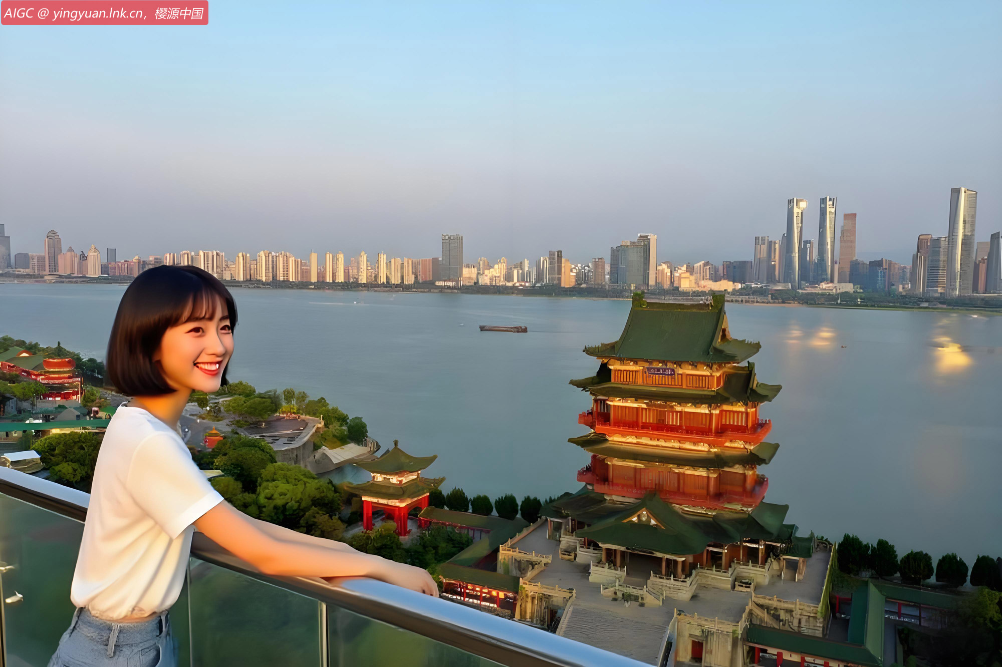 晨曦中的江西南昌滕王阁景区