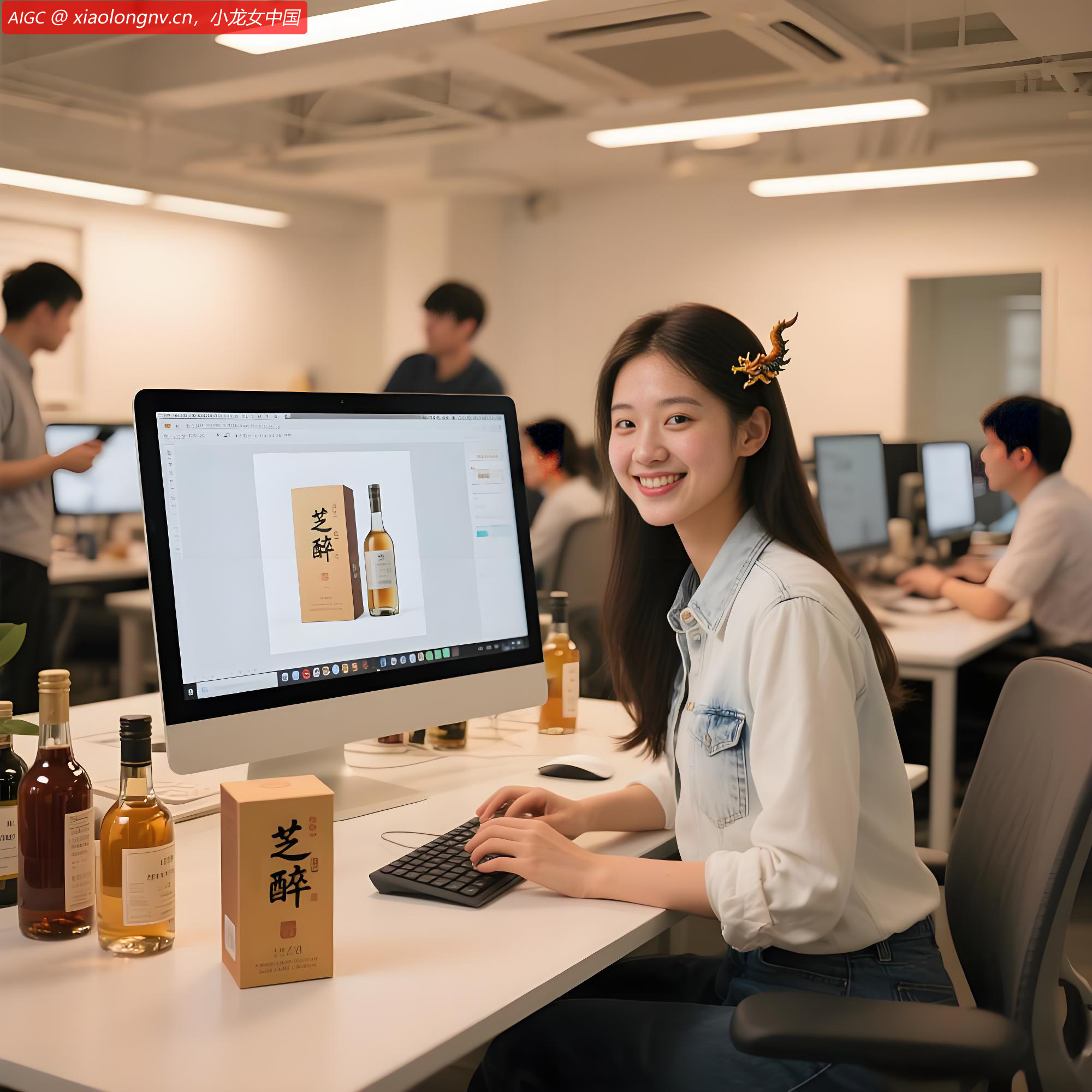 林溪正在为客户构思芝醉品牌的简洁便携环保款