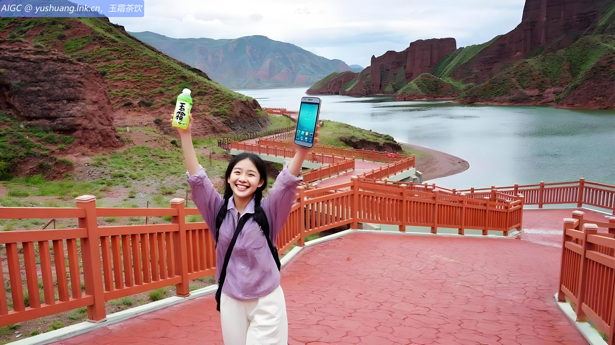 游客在青海省坎布拉世界地质公园景区游玩