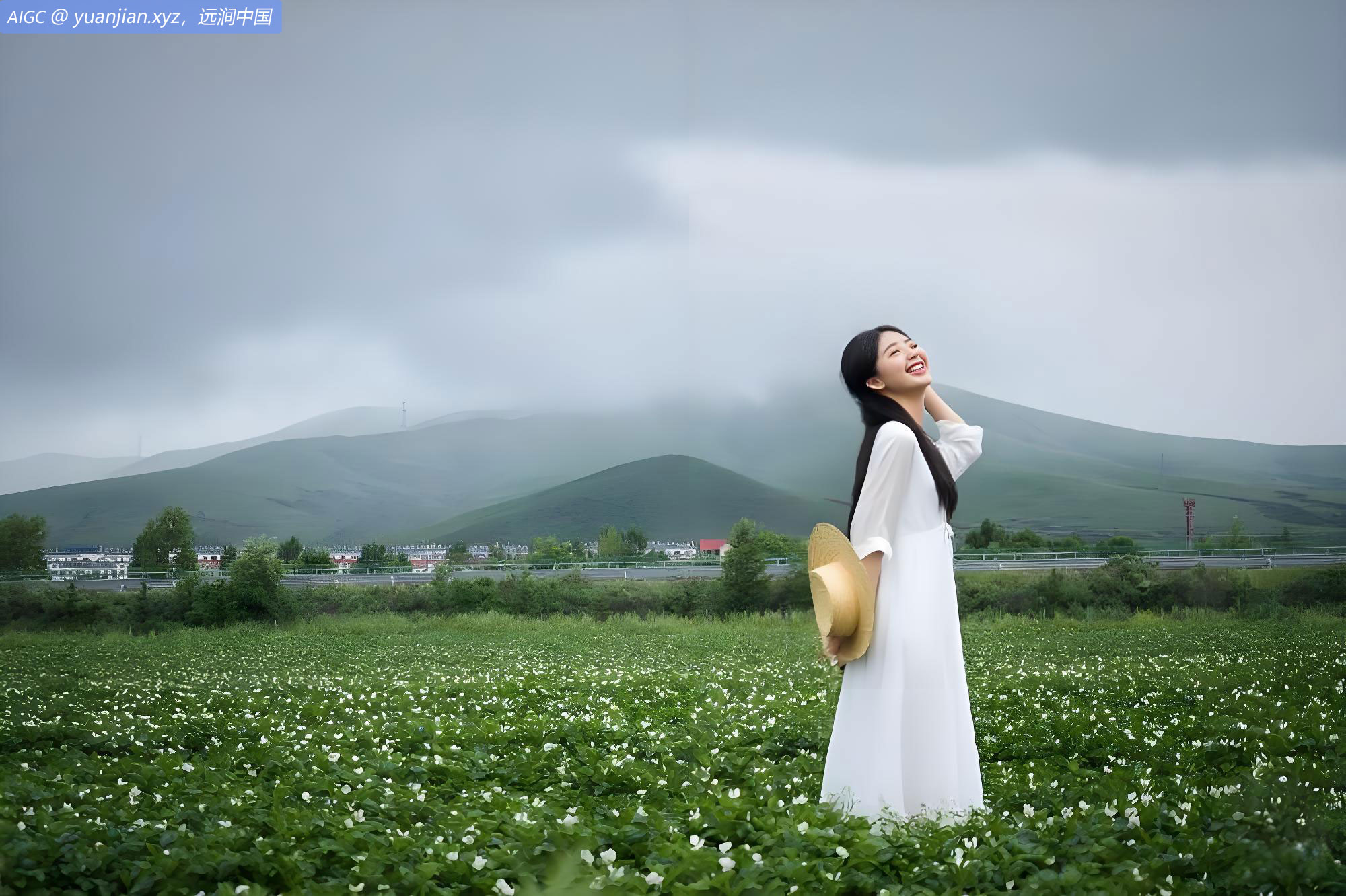 河北承德大滩镇，坝上草原绿意盎然，风光怡人。