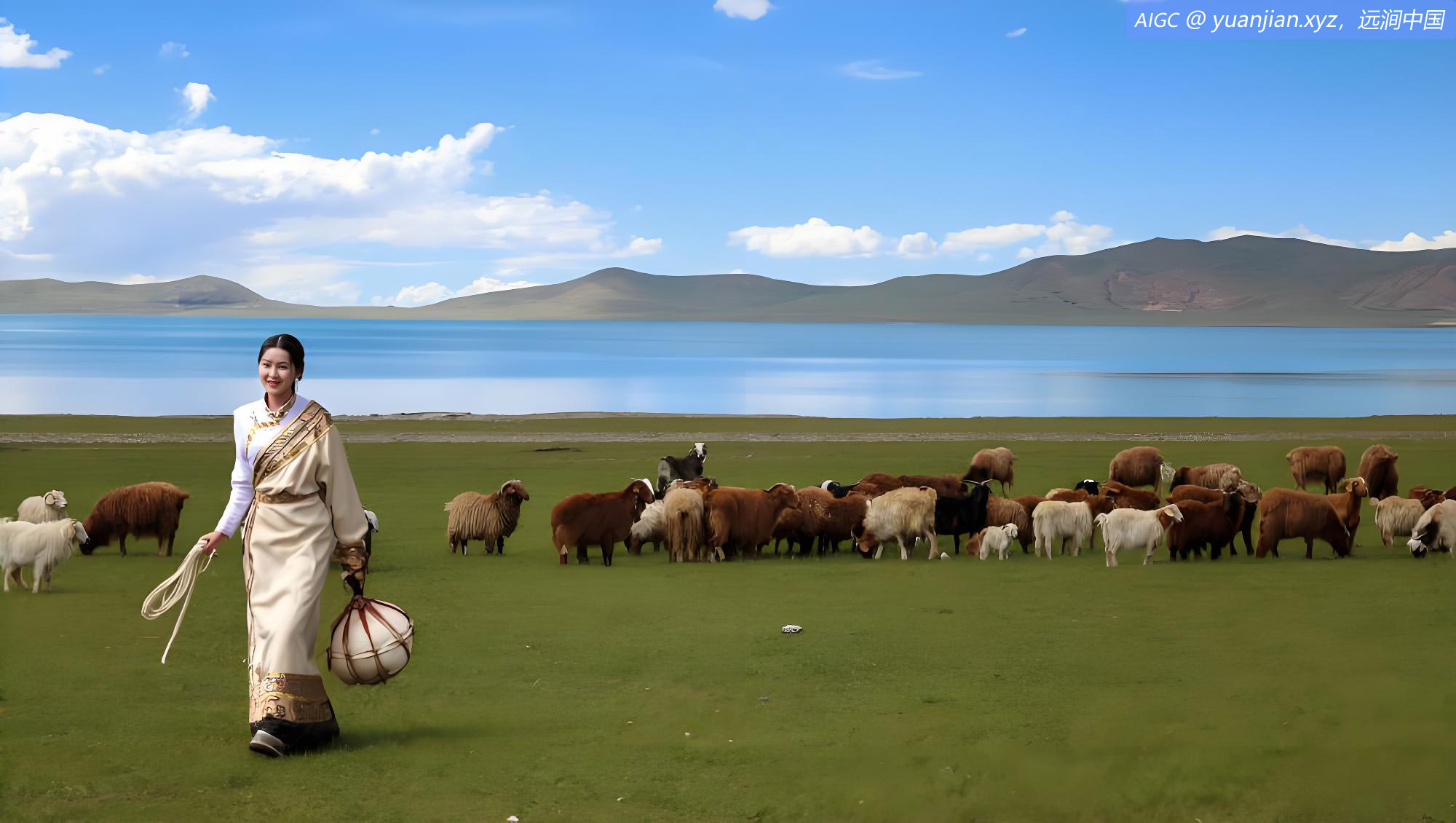  夏日，青海省黄南藏族自治州泽库县境内水草丰饶