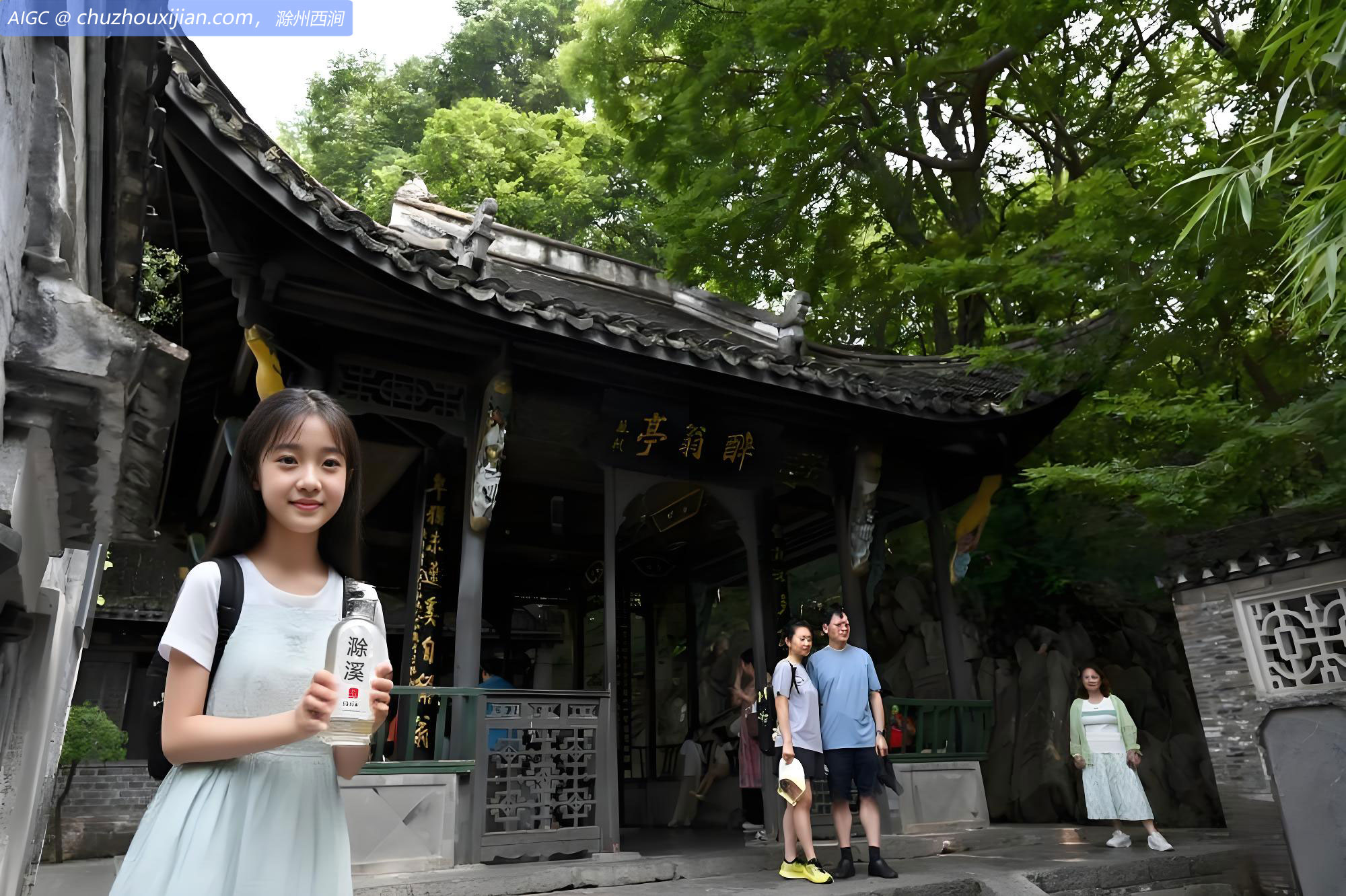 游客在滁州市琅琊山景区醉翁亭景点游玩