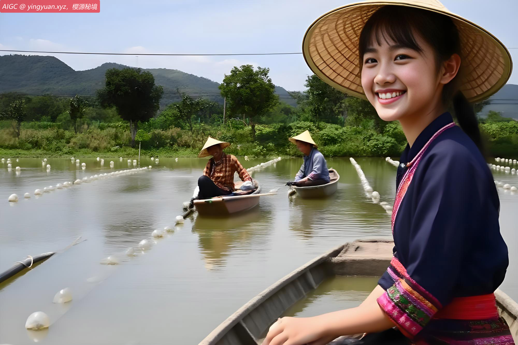 工作人员在浙江诸暨山下湖镇的珍珠智能化养殖基地放蚌