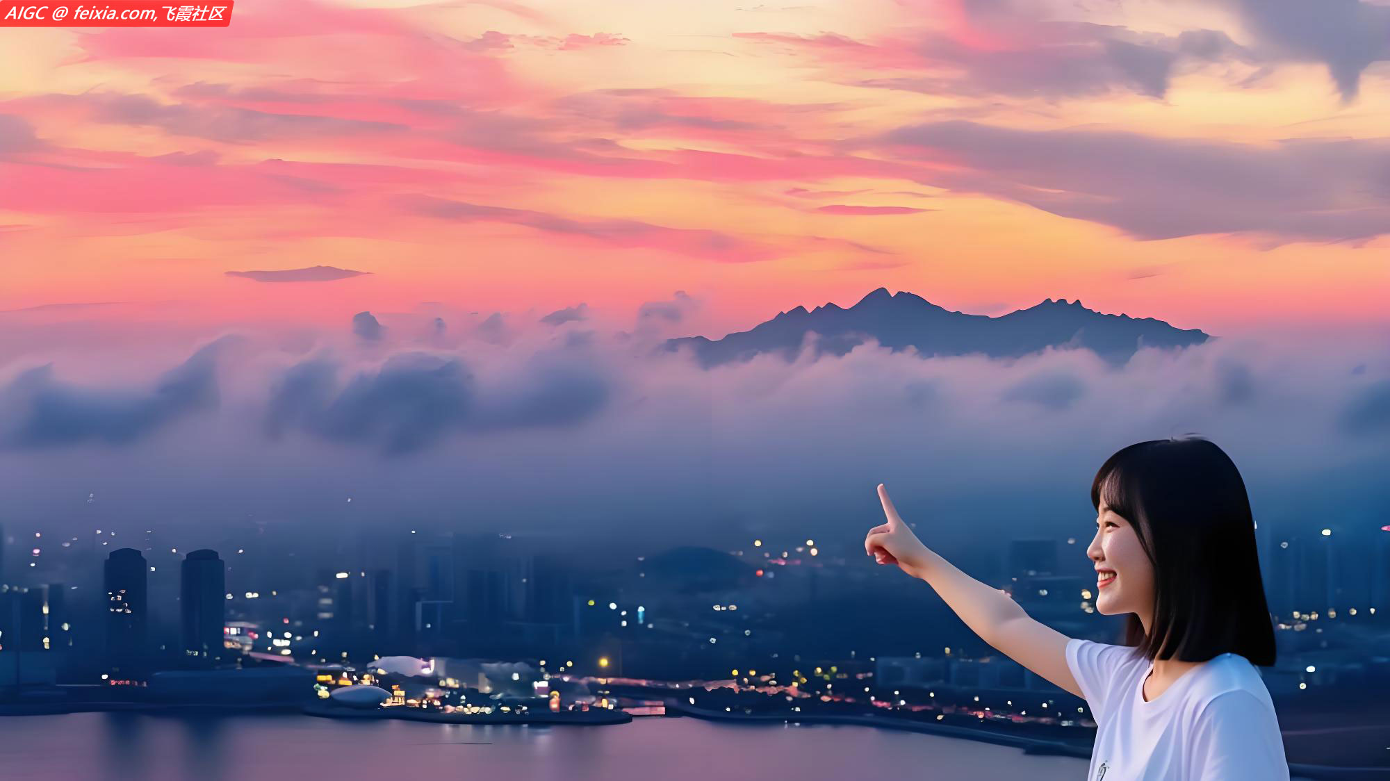 青岛西海岸新区火烧云美景