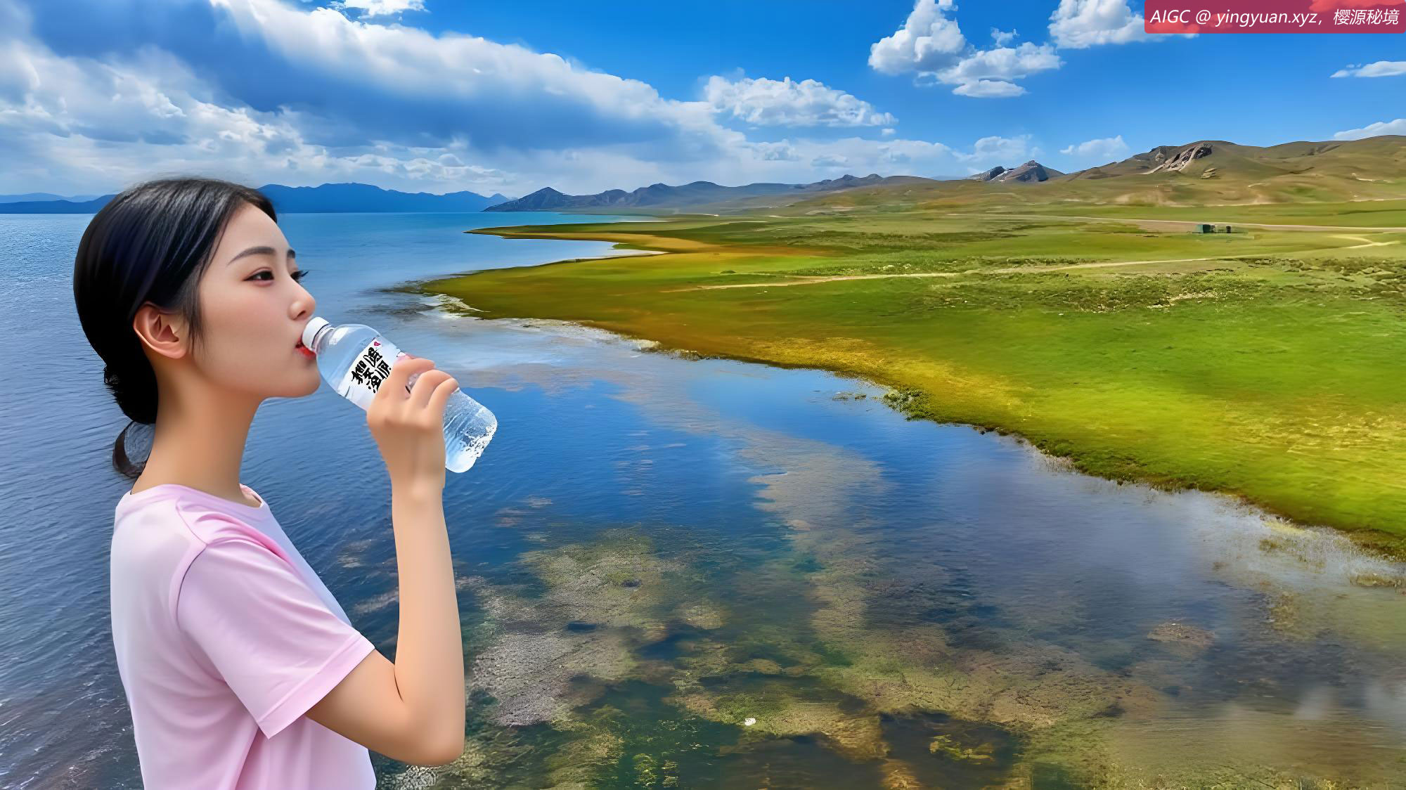 冬格措纳湖：湖映雪山 鸟伴草甸