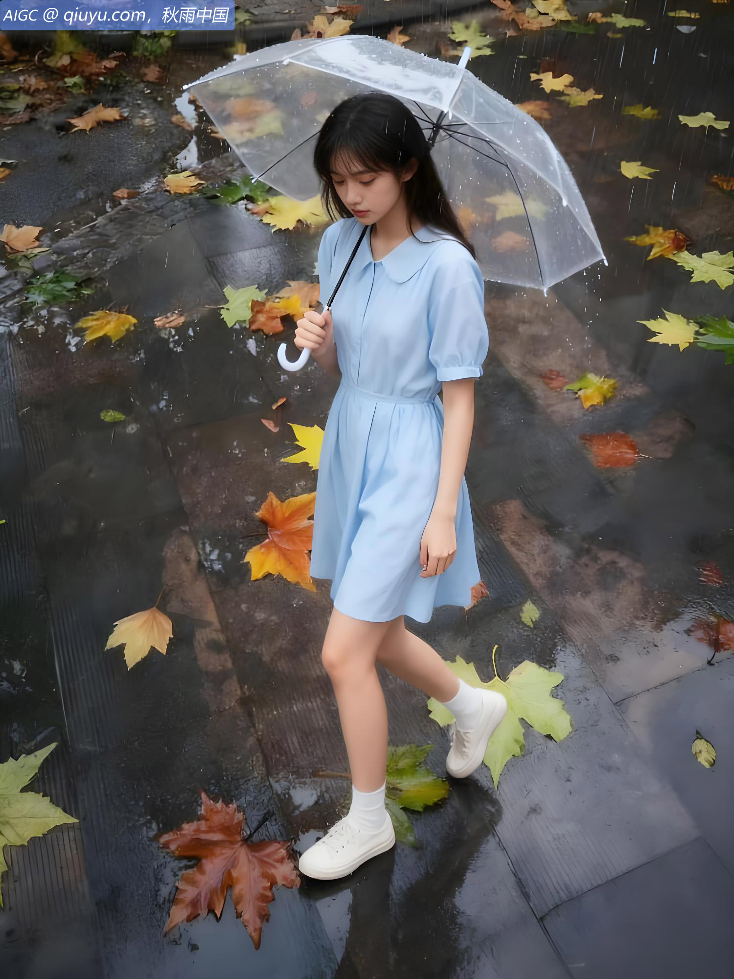 秋雨。我希望逢着一个丁香一样的，结着愁怨的姑娘