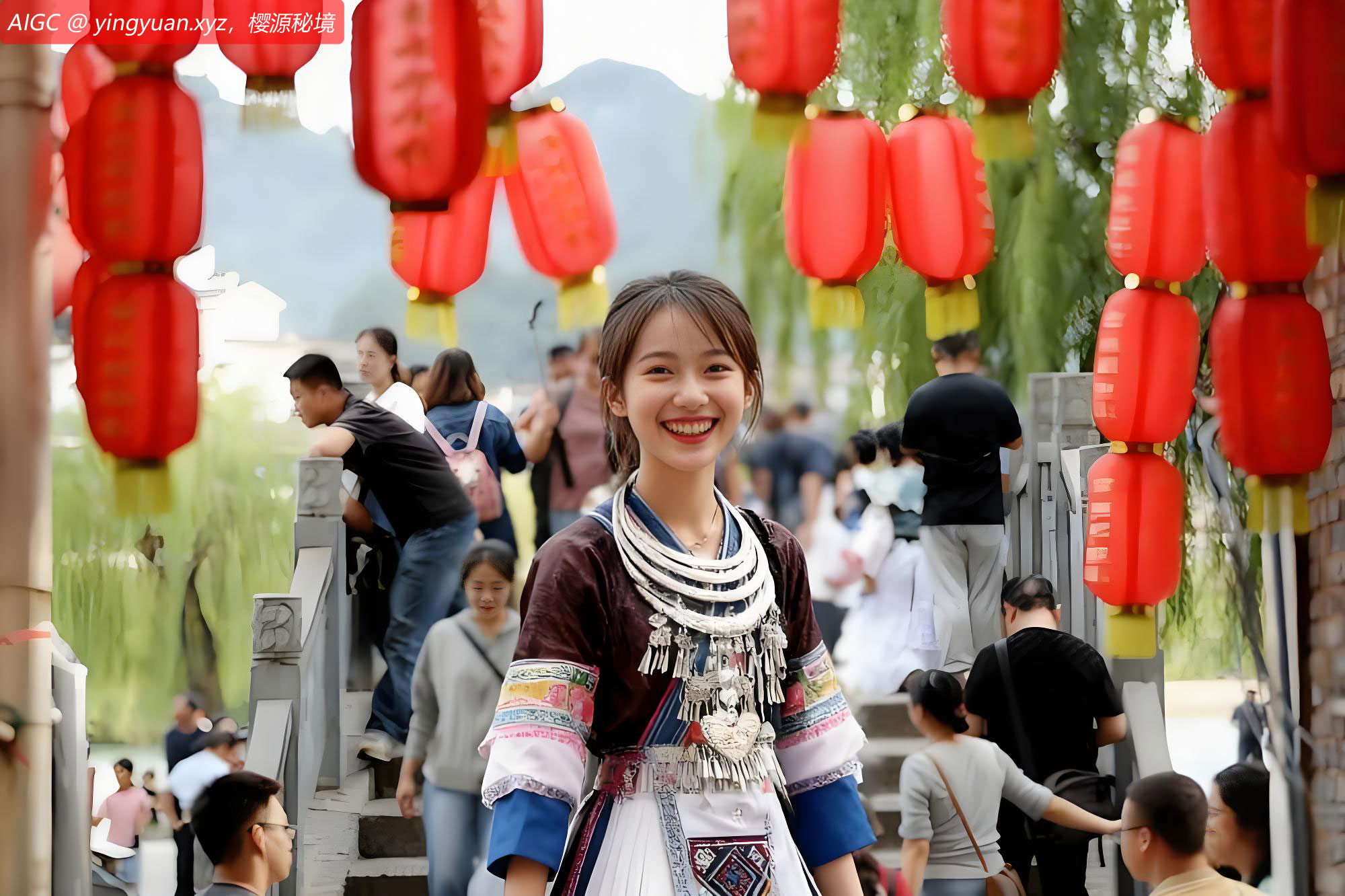 游客在黔东南苗族侗族自治州镇远县古城游玩