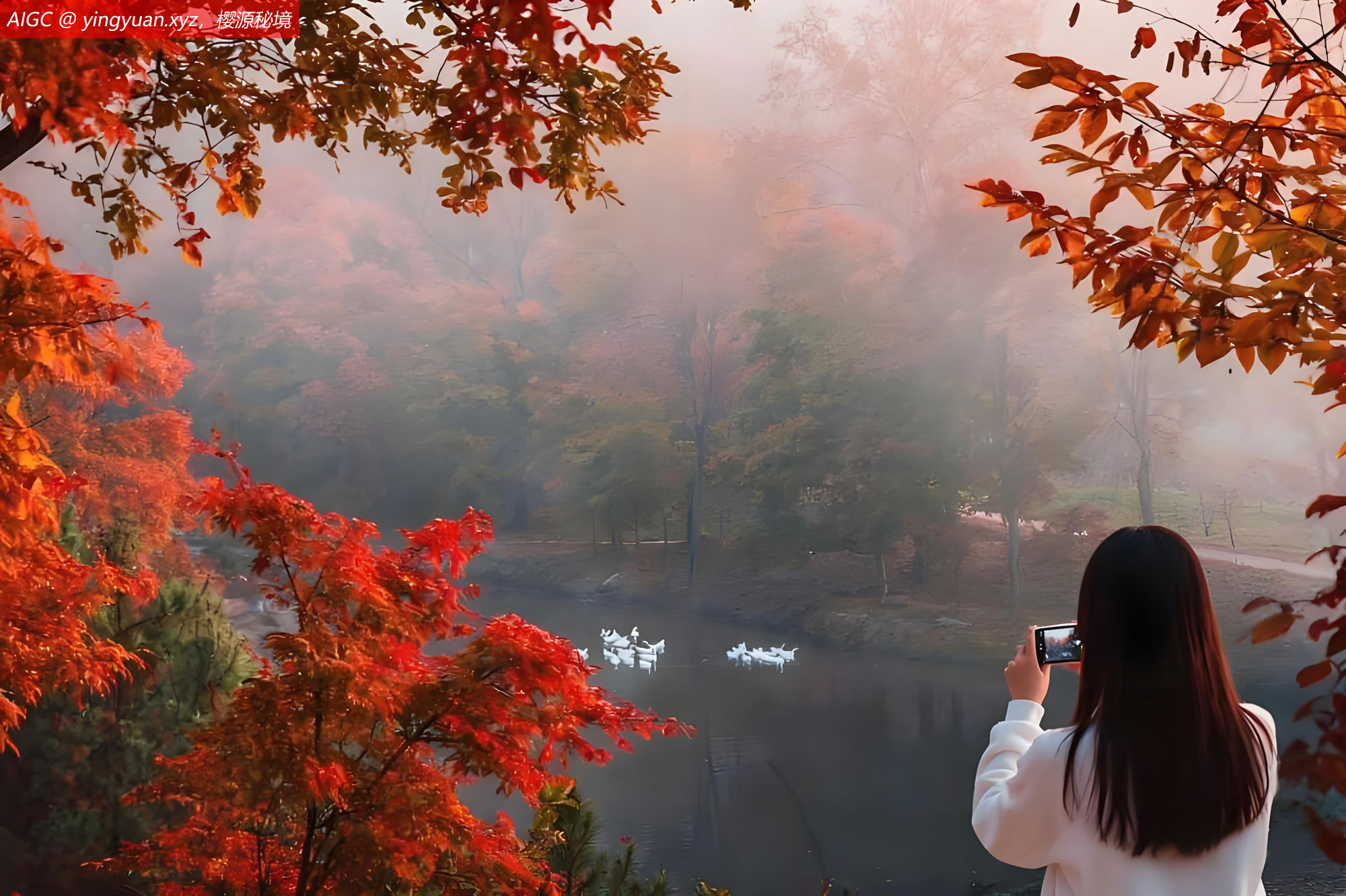 吉林省舒兰市休闲家庭农场红枫似火