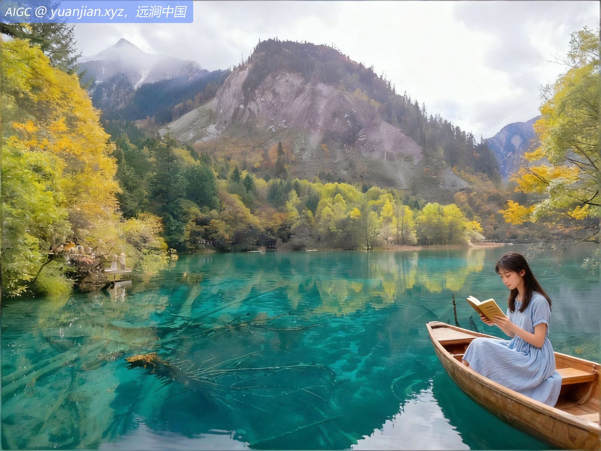 九寨沟，秋水。