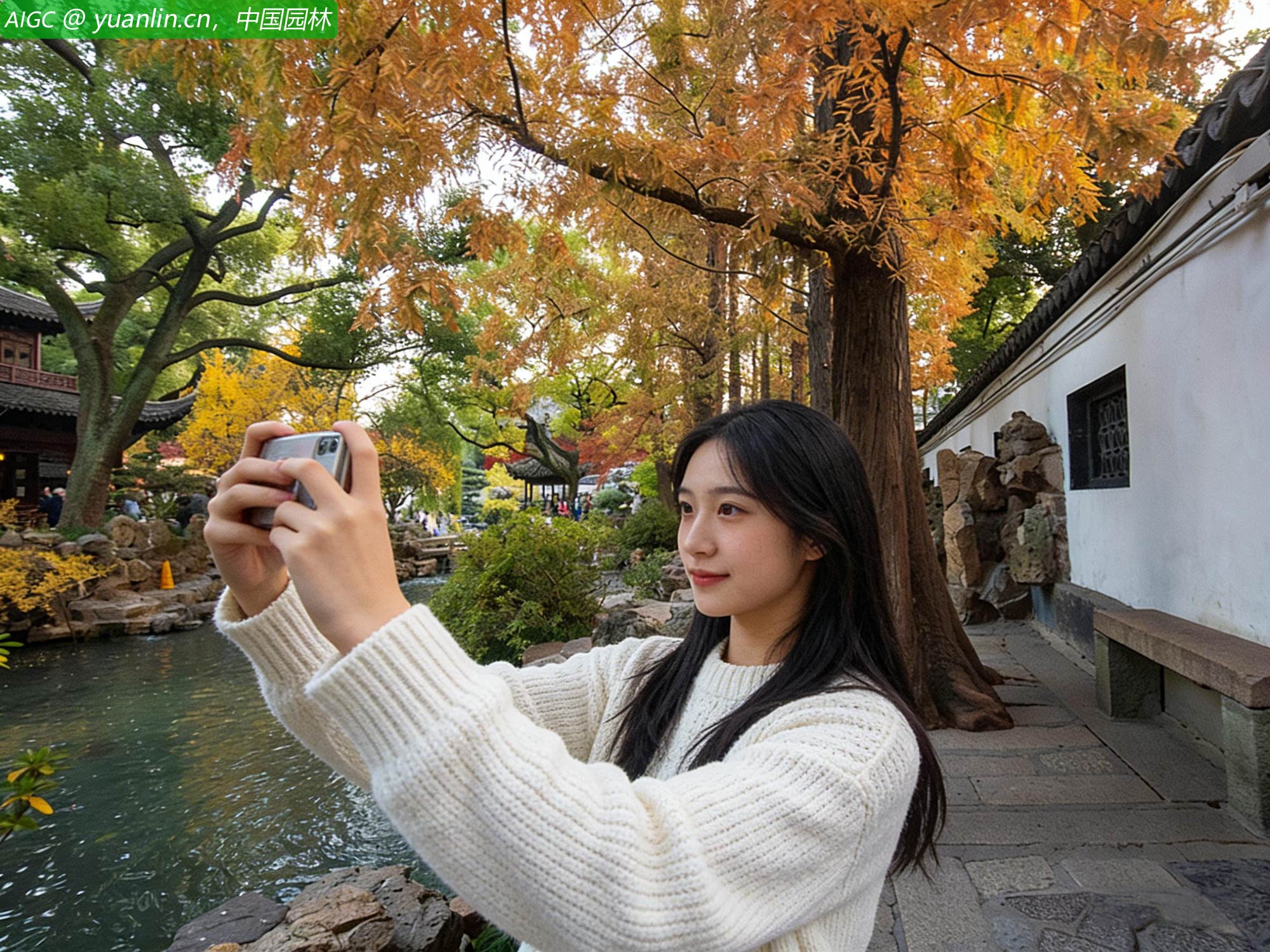 初冬时节，上海豫园色彩斑斓