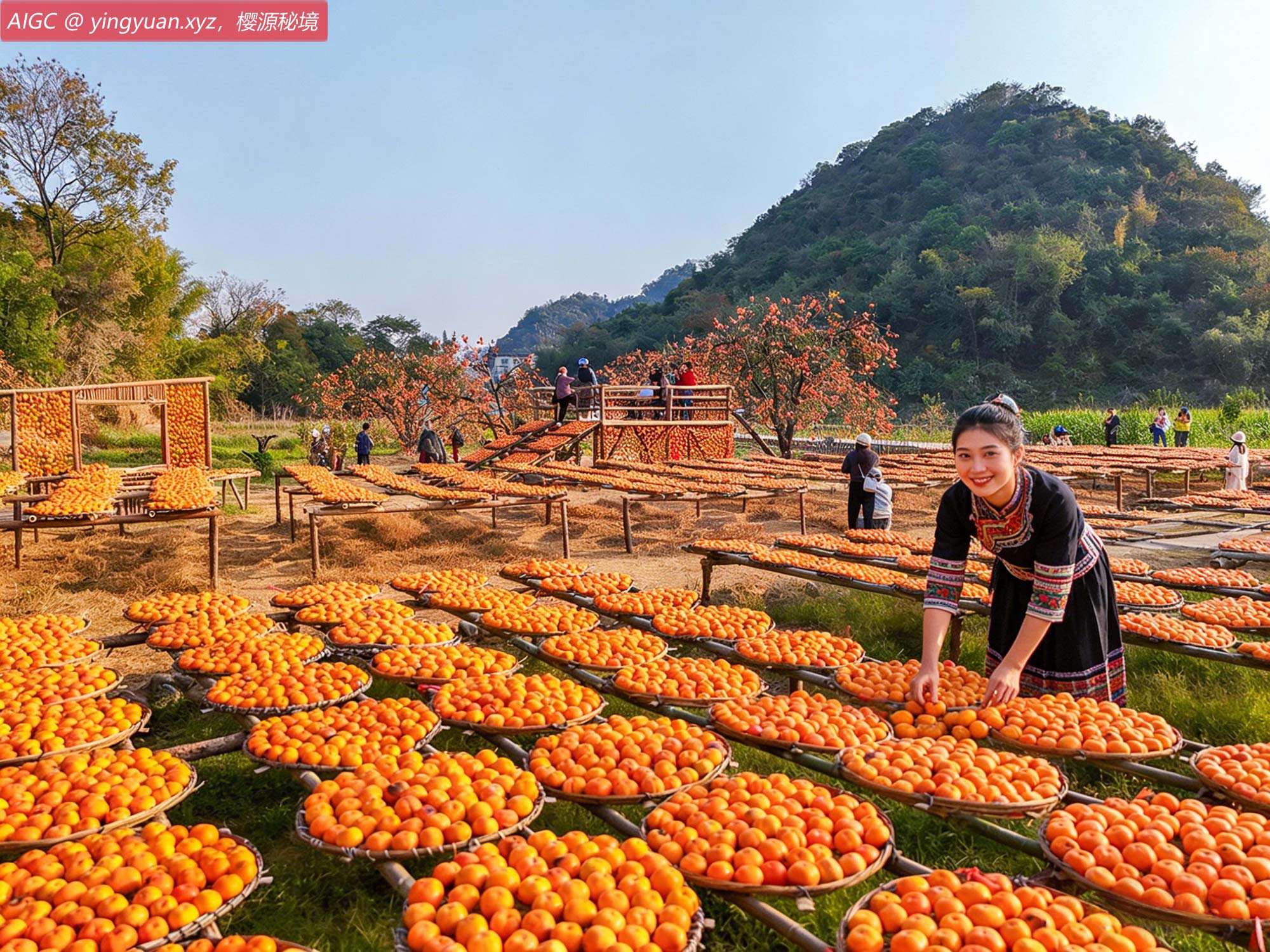 广西桂林红岩村万亩柿林迎来最佳观赏期