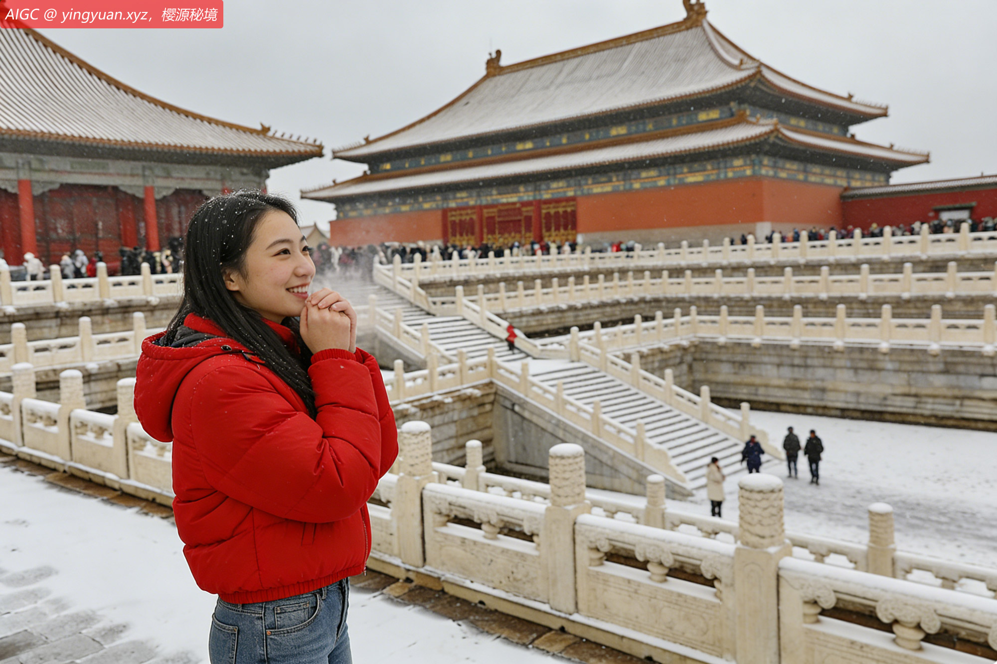 北京迎来今冬首场降雪，故宫银装素裹
