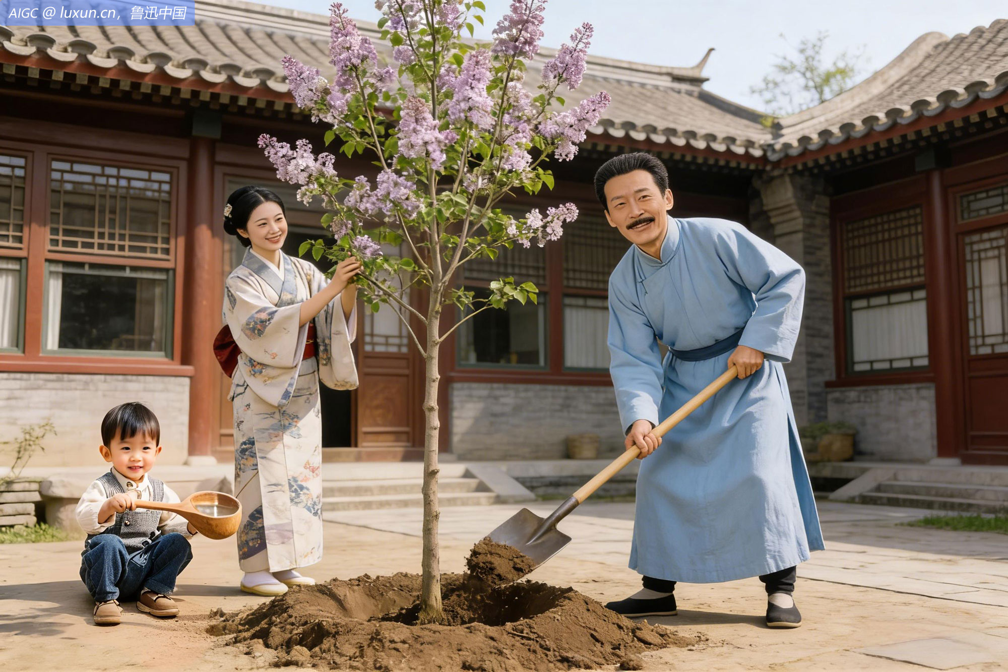 晚庭前植丁香二株。