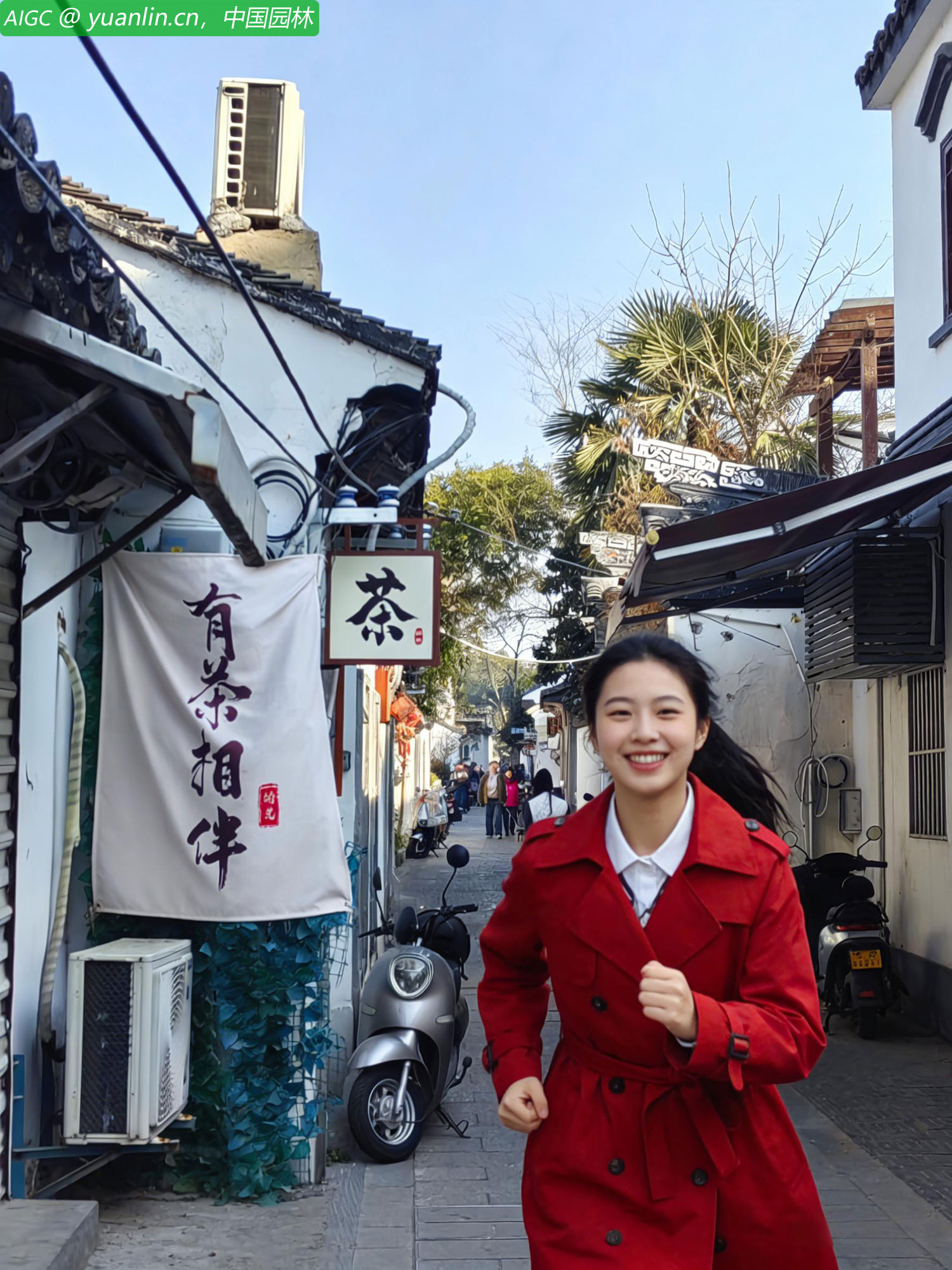 苏州柴园醋库巷，一位红衣少女一闪而过。