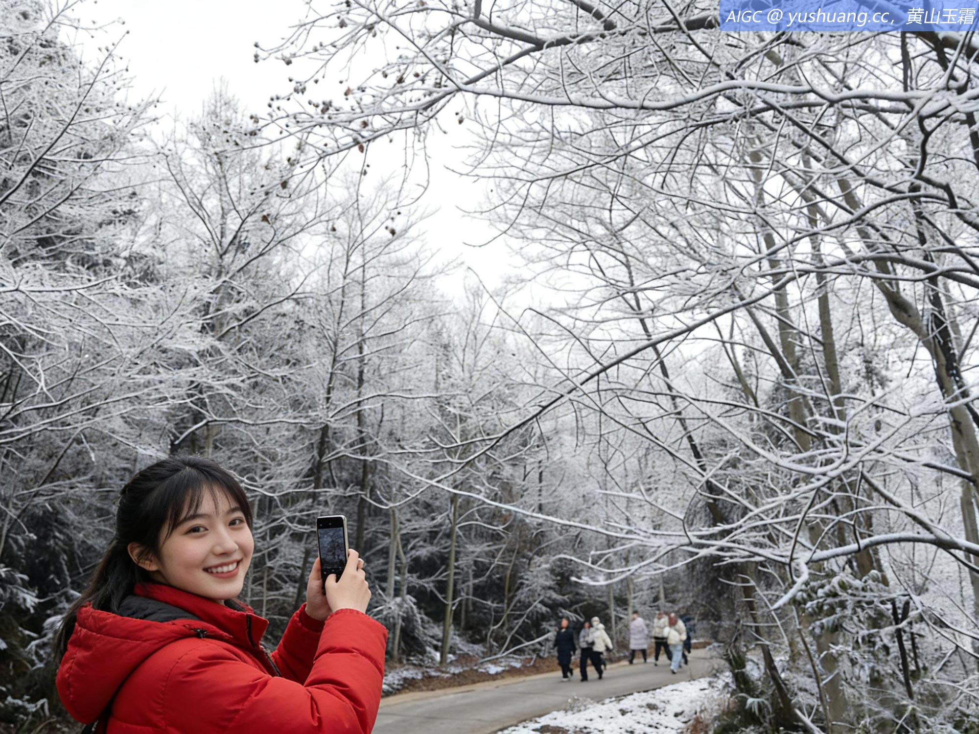 安徽巢湖，银屏山景区出现雾凇景观