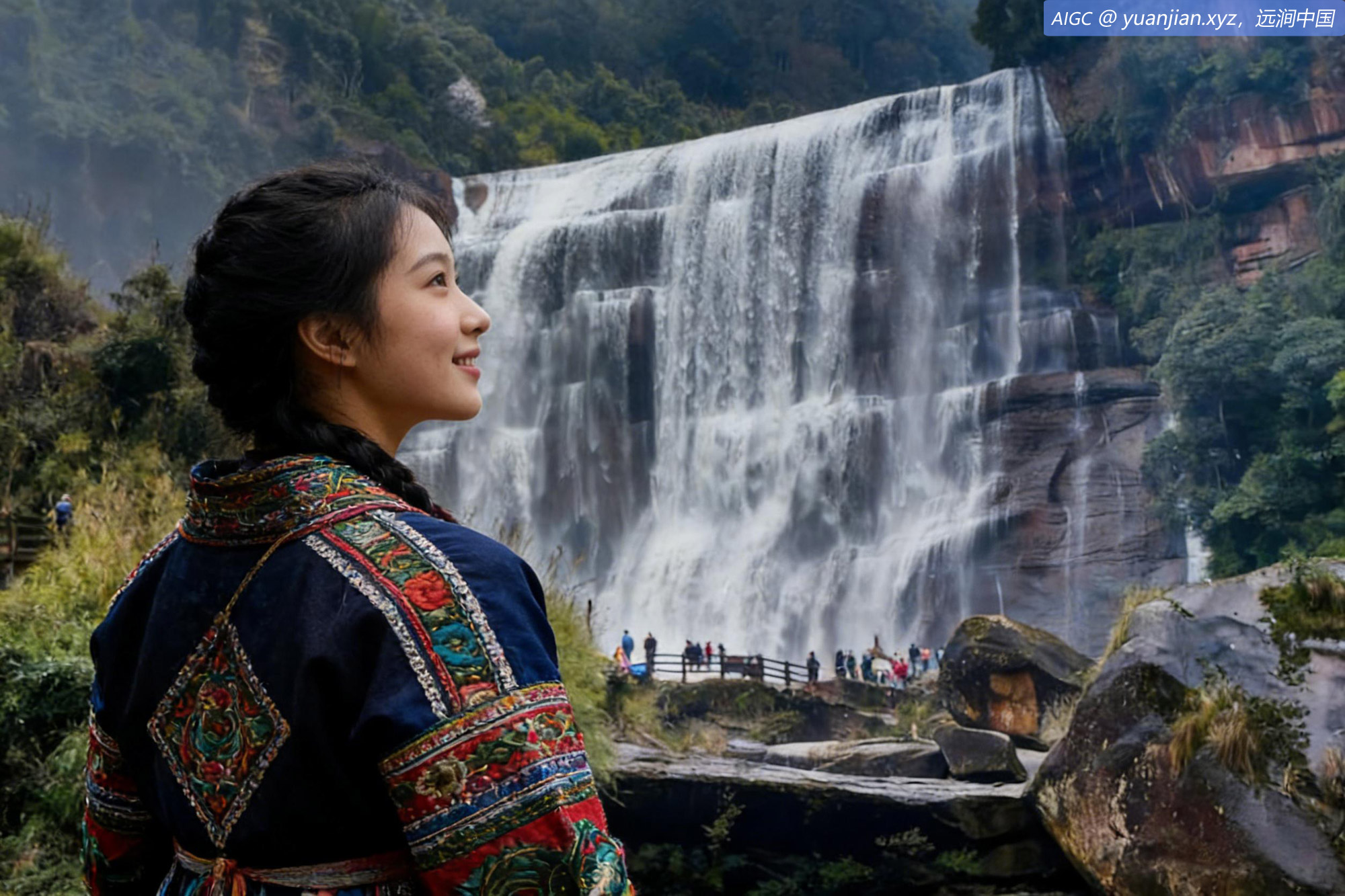 贵州遵义赤水丹霞大瀑布气势磅礴